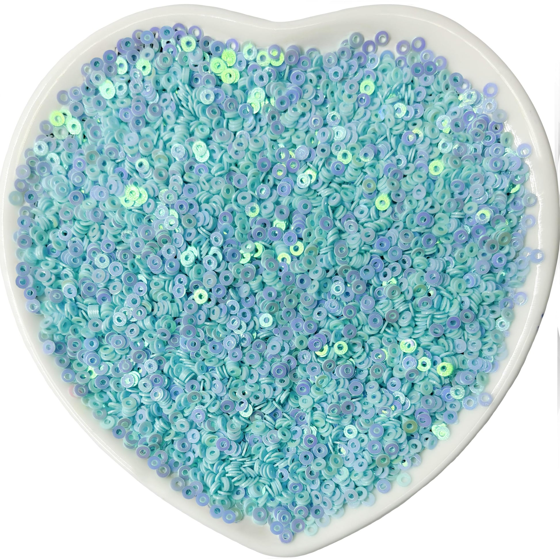 Embroidery Sequins, 2mm Flat Round Sitara, Shimmering Chumki SKY BLUE product image