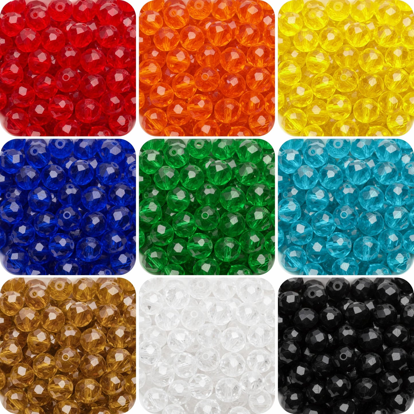 10mm Crystal Glass Beads for Jewellery Making, 10mm Multicolour product image
