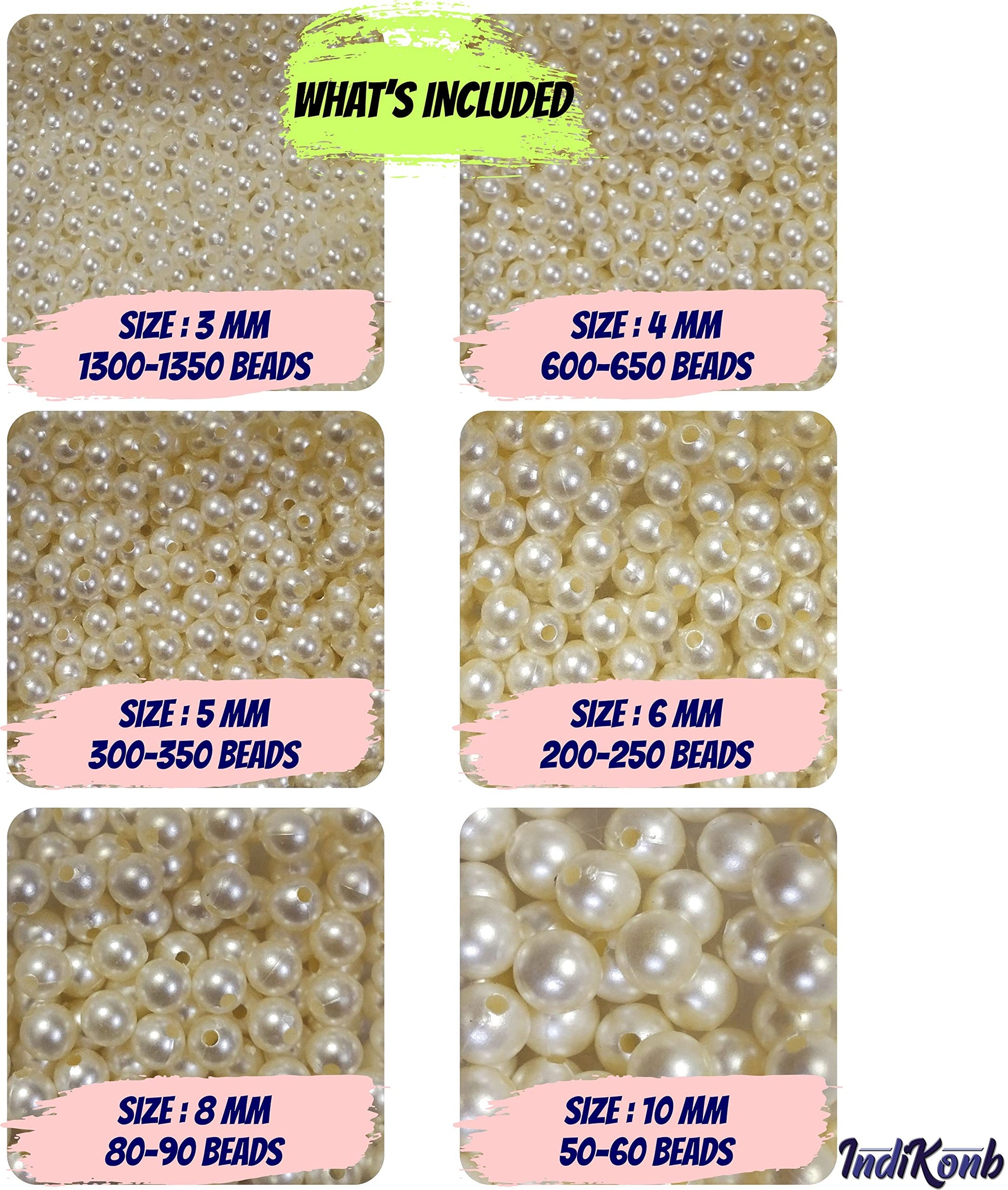 Gold + silver + off white 3 mm beads give beading craft a neat visual lift.