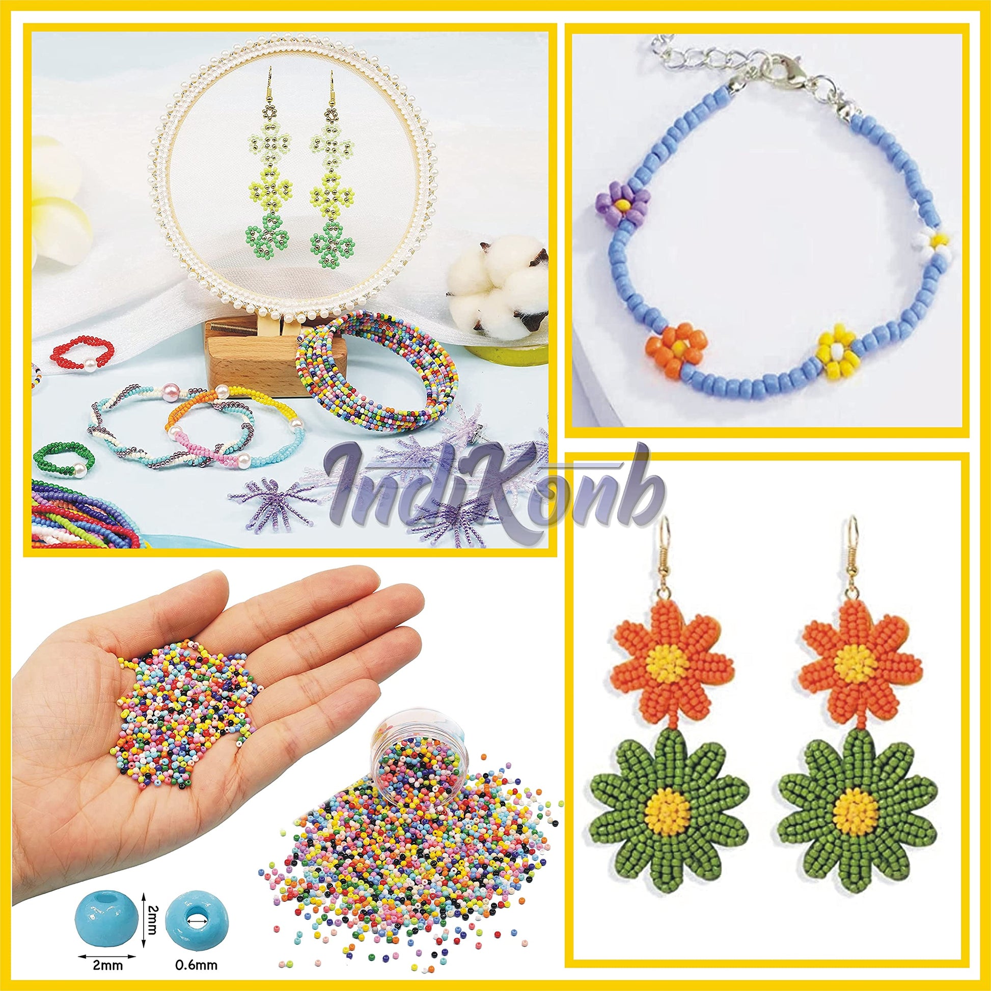 18500 pcs glass beads bring visual interest to beading craft with neat craft texture, useful in handmade accessories and bracelet making.