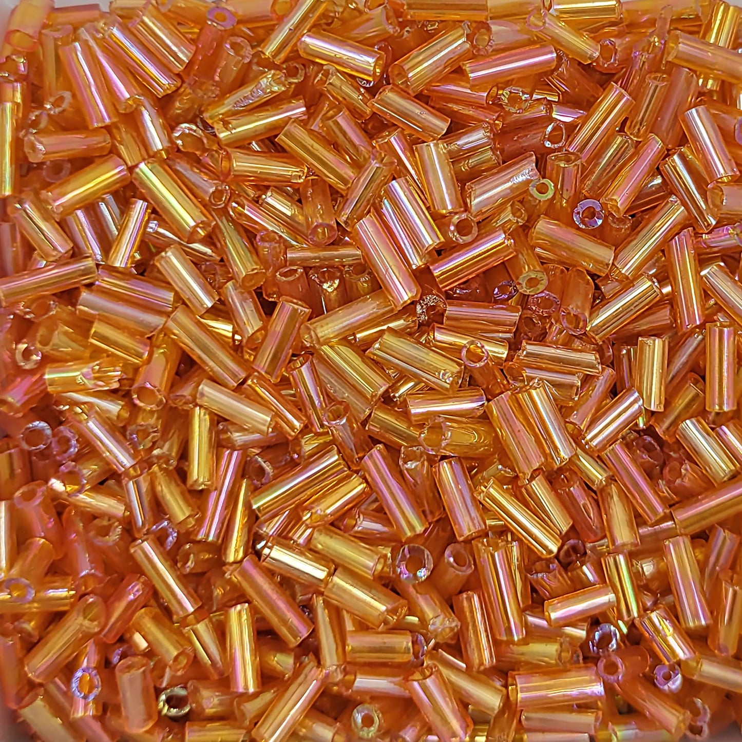 When DIY craft projects, creative hobby work and decorative handmade designs needs a, light orange and rainbow 5mm bugle small cut cylinder rainbow tubes 5mm shiny works well.