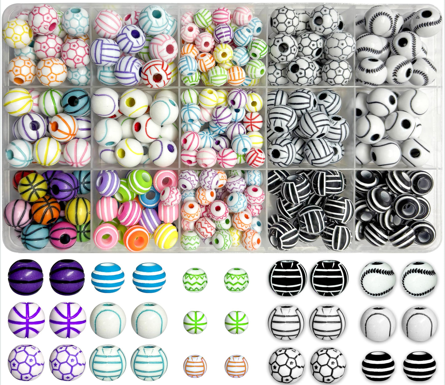 Sports Ball Beads Kit for Bracelet Making, Acrylic MUlticolor 3 product image