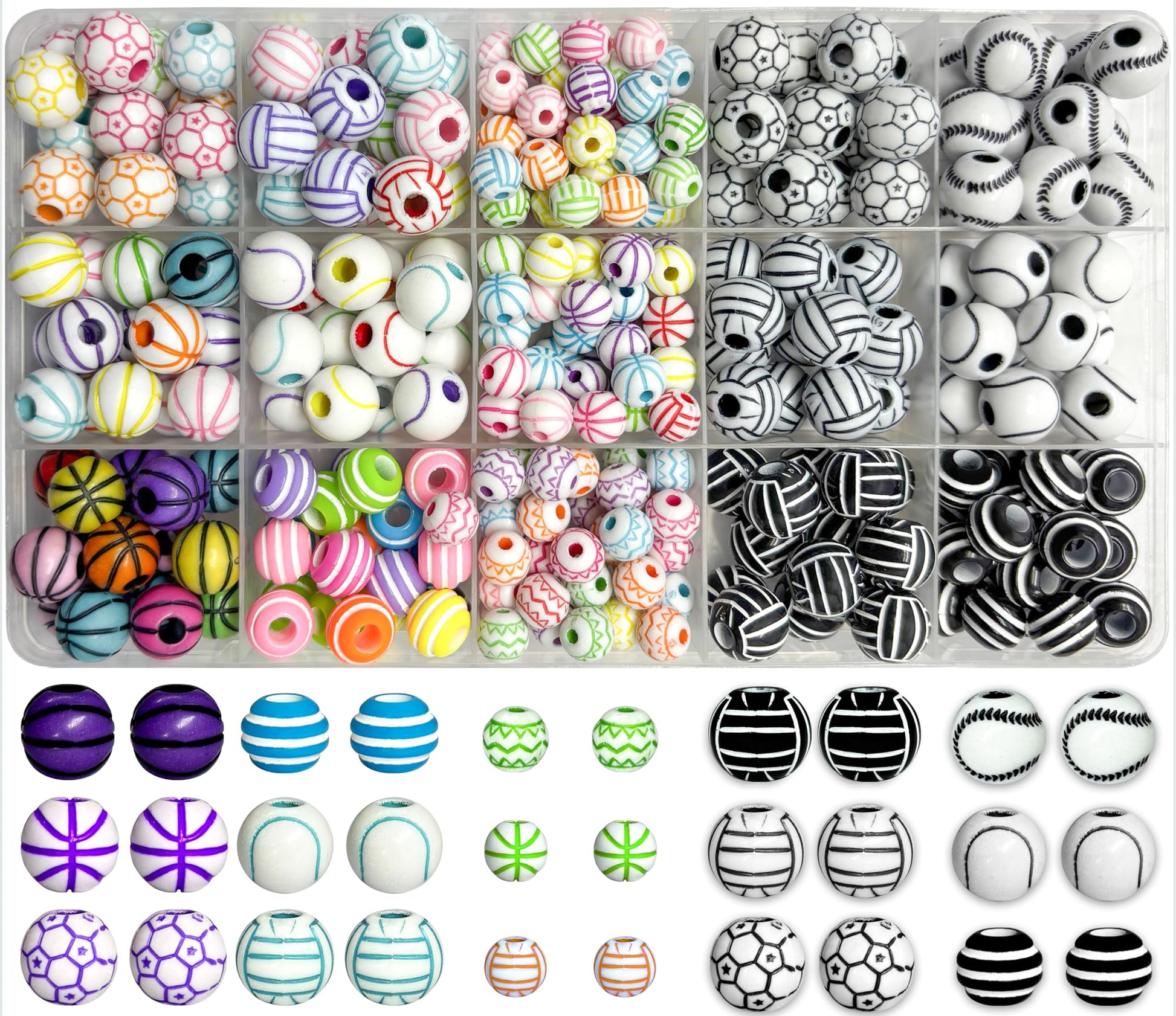 Sports Ball Beads Kit for Bracelet Making, Acrylic MUlticolor 3 product image