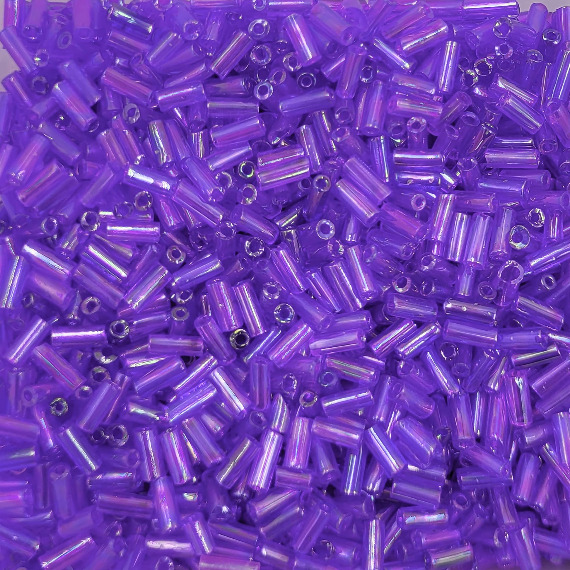 DIY craft projects, creative hobby work and decorative handmade designs can look sharper with purple and rainbow 5mm bugle small cut cylinder rainbow tubes 5mm shiny.