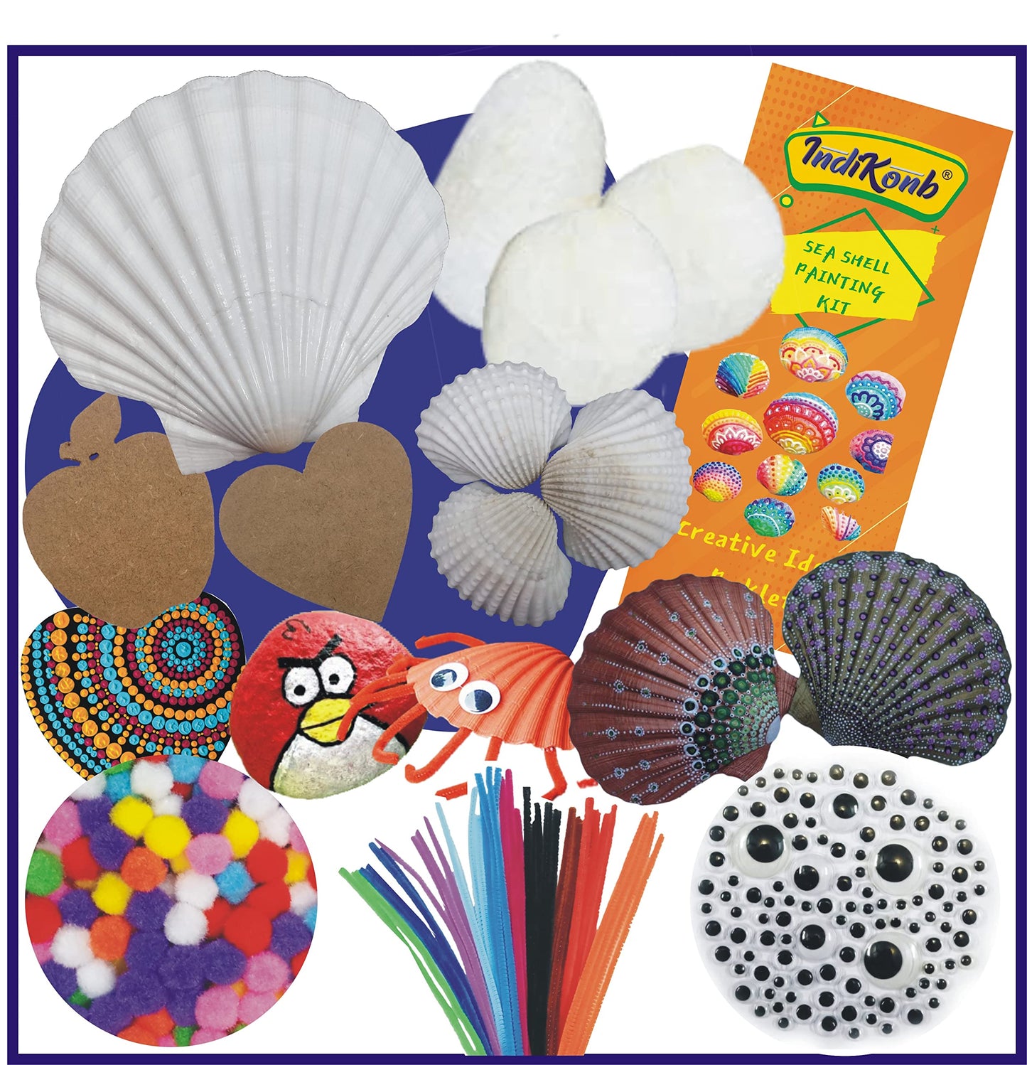 Clean decorative look comes through clearly in wooden art and craft kit for kids art activities, DIY craft projects and school projects.