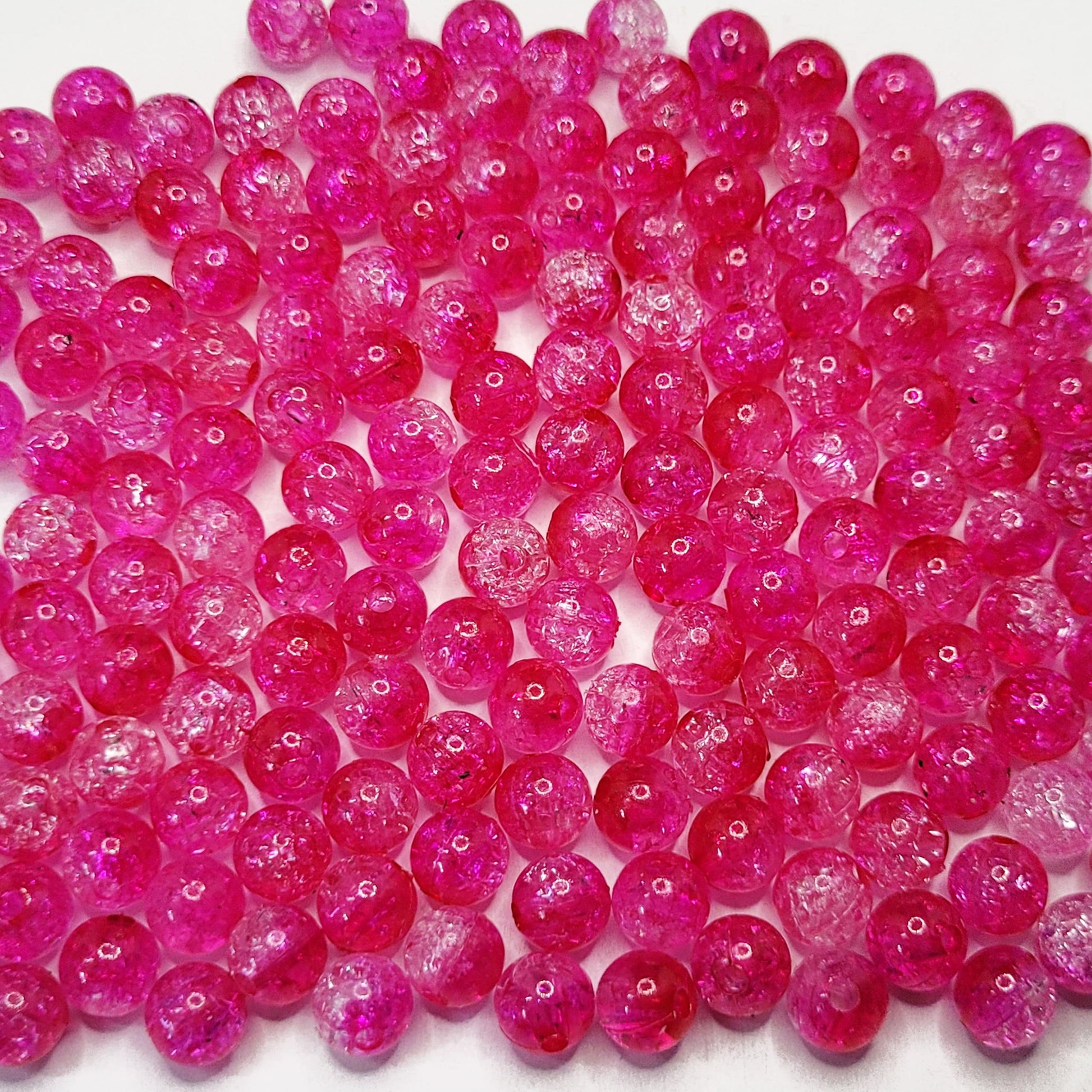 Magenta 8mm Crackle Dual Shade Craft Supplies for Bracelet and. Main product image showing the bracelet design and overall finish.