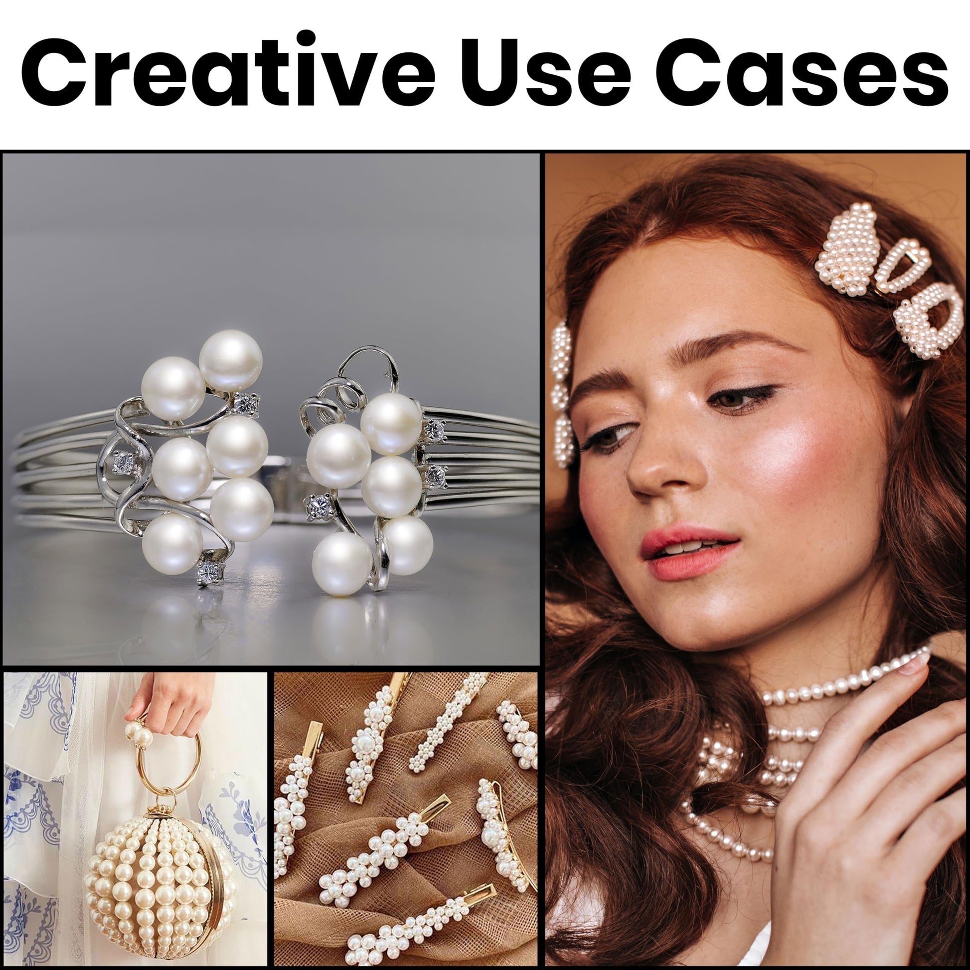 White Pearl Beads Set 5mm 6mm 8mm 10mm for Jewellery Making image 8
