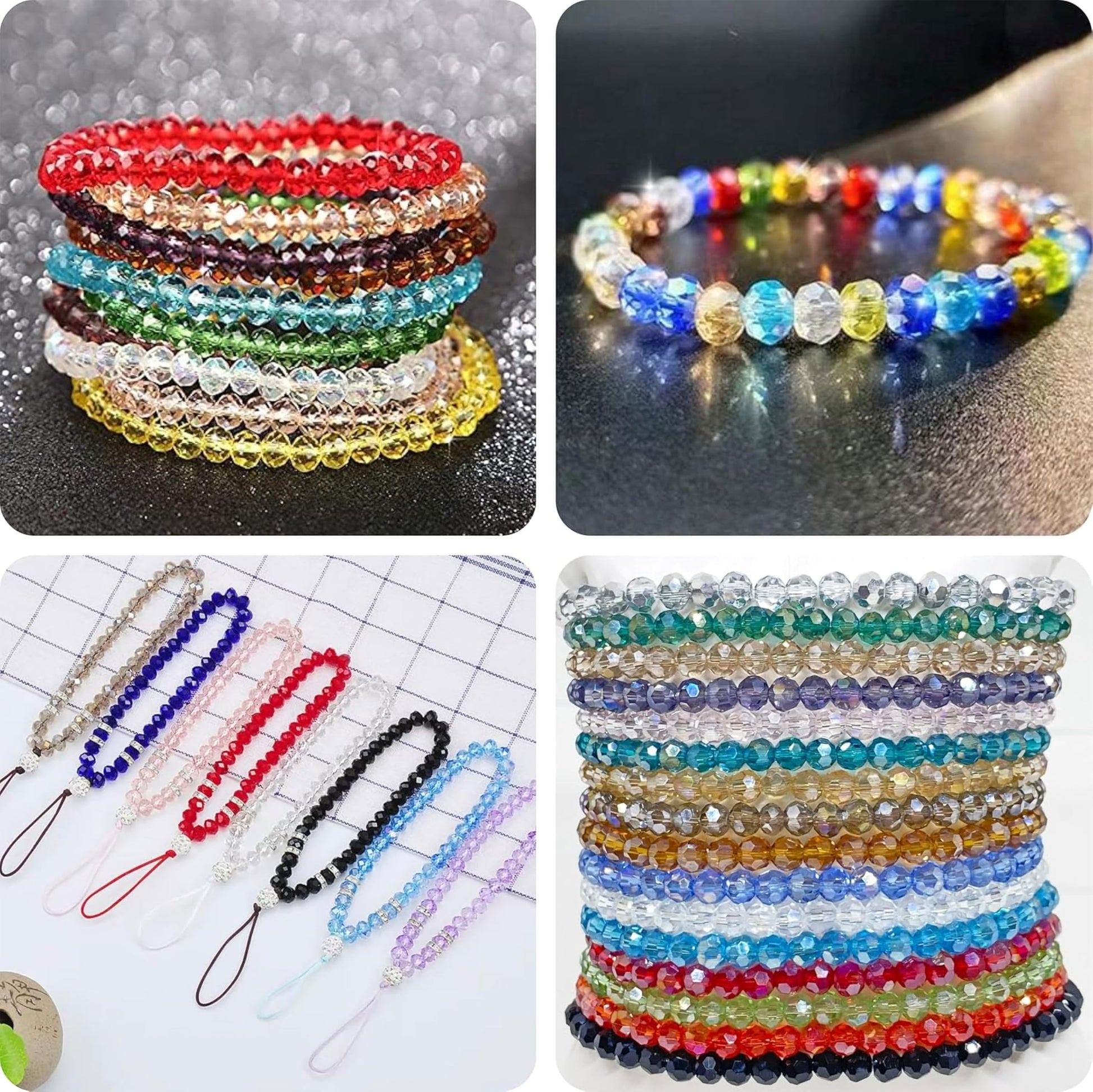Multicolour and transparent 8mm and 90 grams beads offer a neat craft texture, useful in handmade accessories and bracelet making for beading craft.