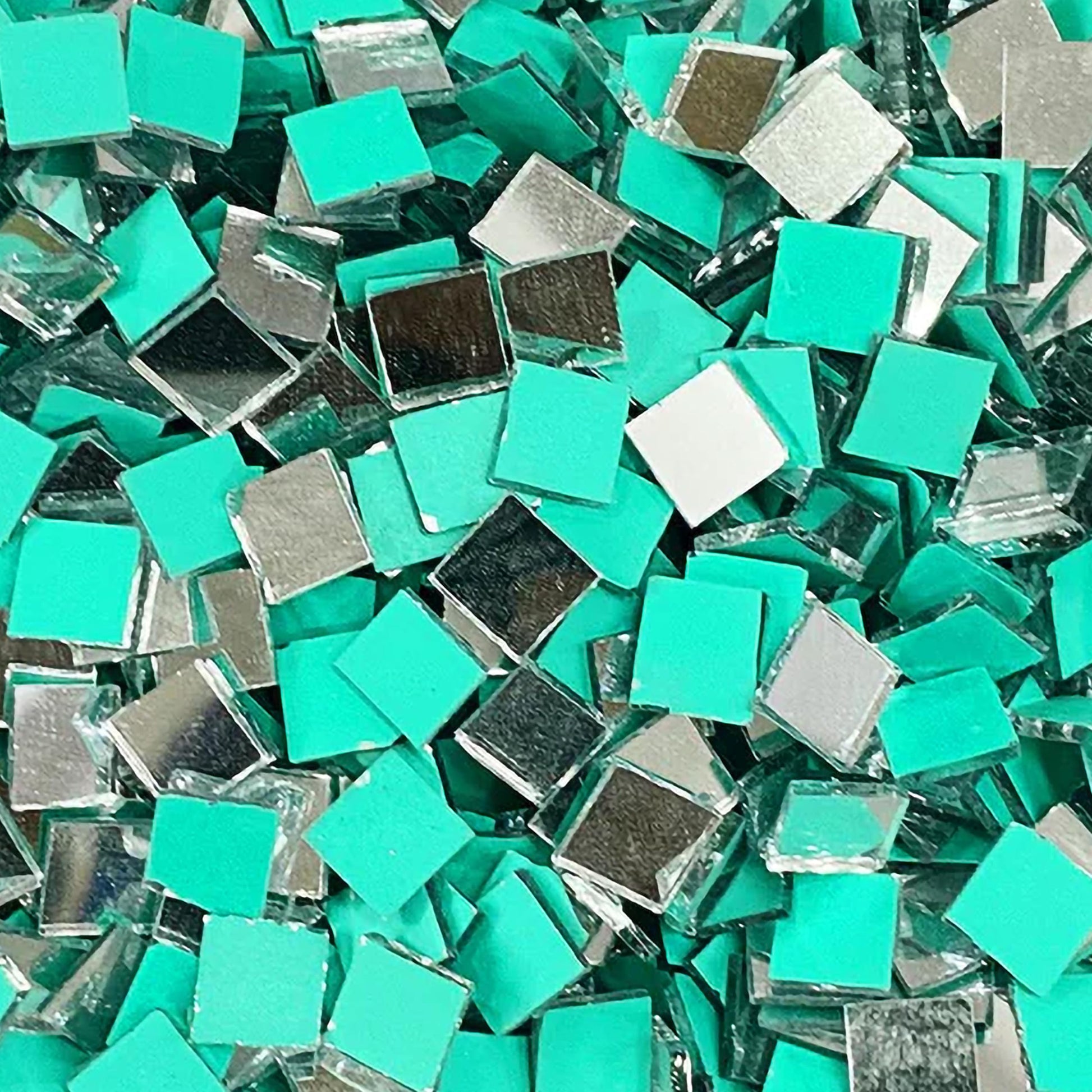 Square m and silver 6mm and 100 grams Lippan art glass pieces help create traditional craft accent in mandala craft and mirror work.