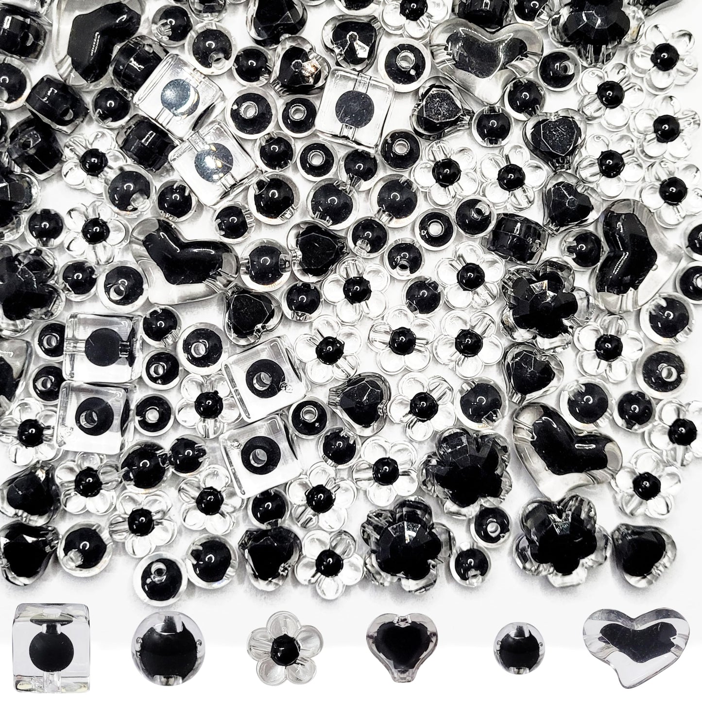 Use black 8mm - 20mm beads for bracelet making, necklace making and DIY jewellery projects when the design needs a clean decorative look.