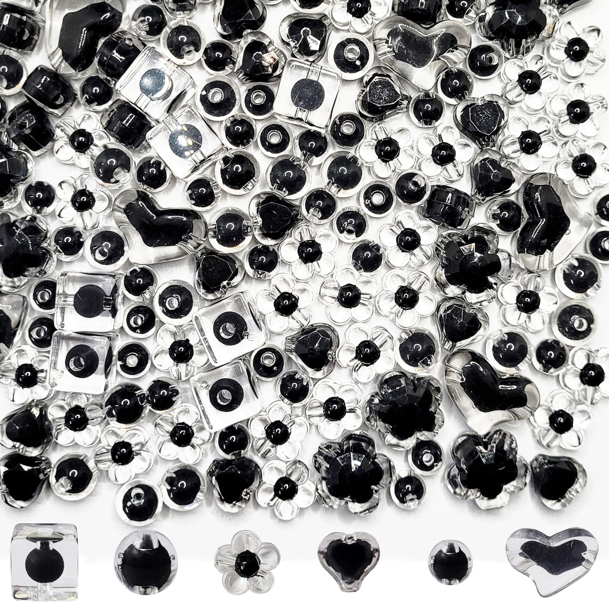 Use black 8mm - 20mm beads for bracelet making, necklace making and DIY jewellery projects when the design needs a clean decorative look.