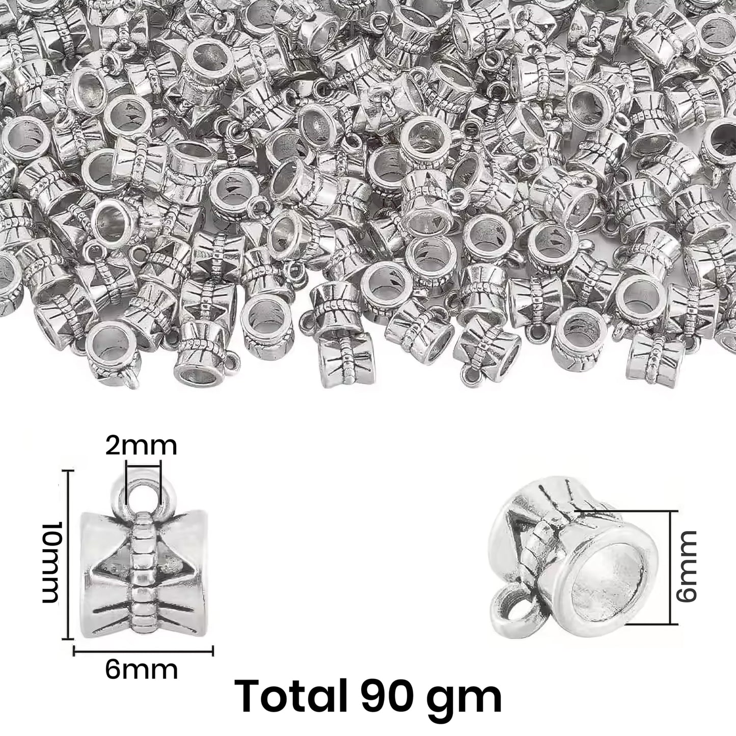 Oxidized Silver Jewellery Raw Material Set, Tibetan Spacer image 2