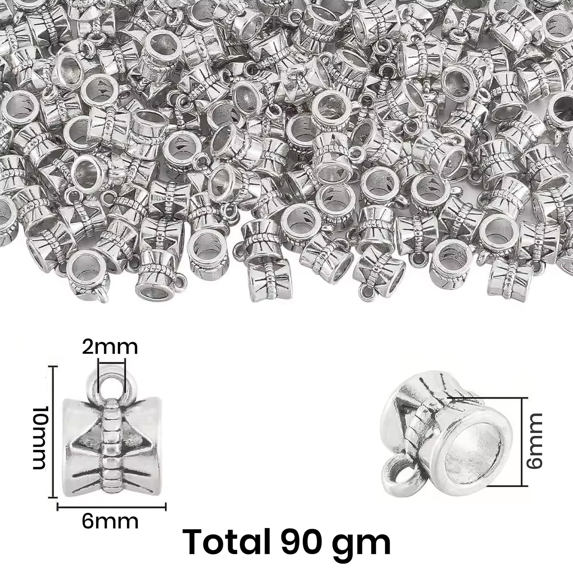 Oxidized Silver Jewellery Raw Material Set, Tibetan Spacer image 2