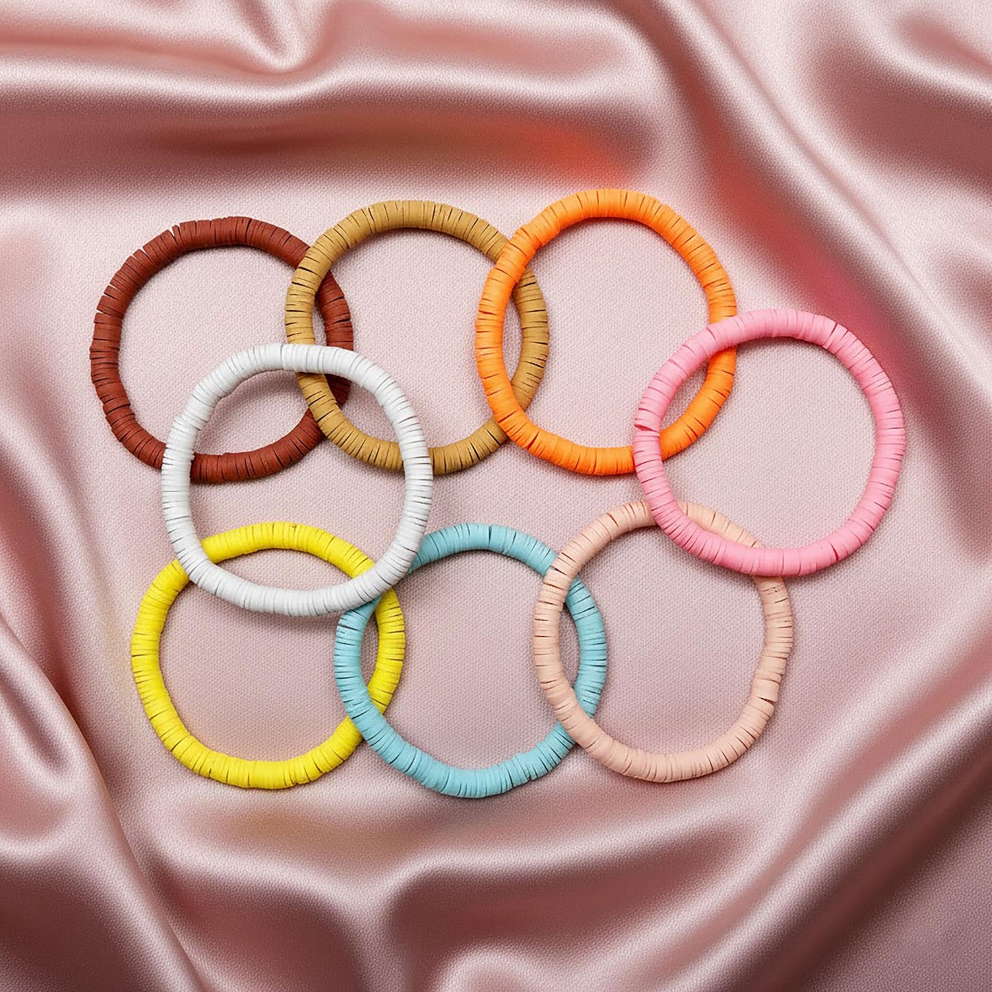 Preppy Heishi Surfer Bracelet Set for Teenage Girls Multicolour 8 Pcs image 3