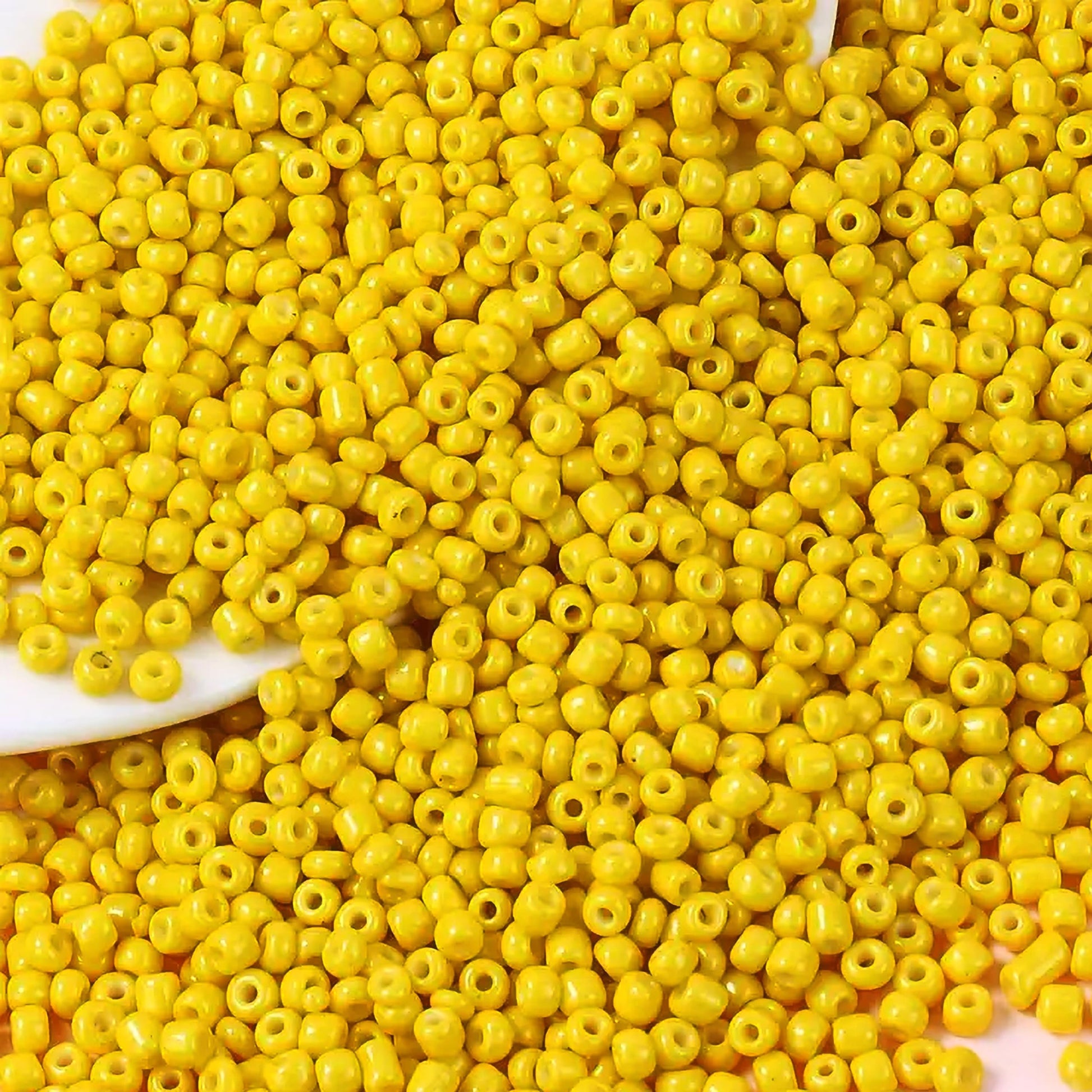 To add a clean decorative look, place yellow 4mm and 4 mm beads into bracelet making, necklace making and DIY jewellery projects.