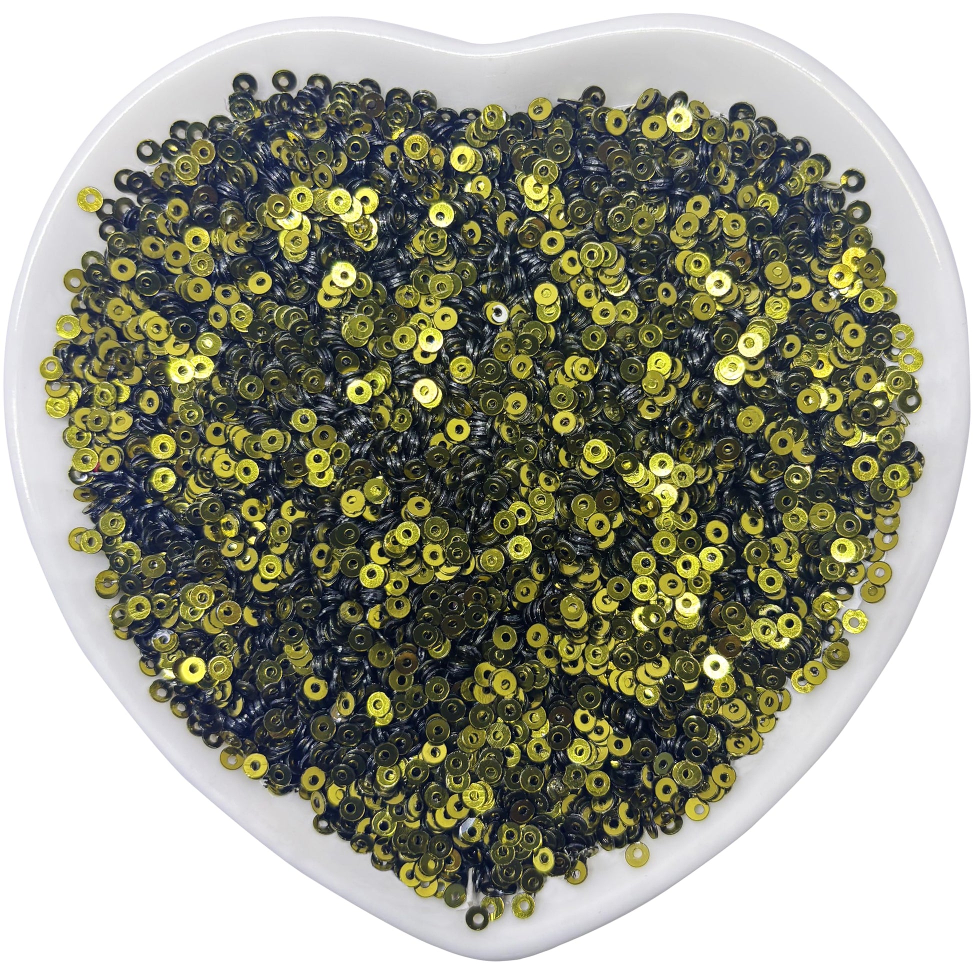 Embroidery Sequins, 2mm Flat Round Sitara, Shimmering Chumki DARK OLIVE GREEN product image