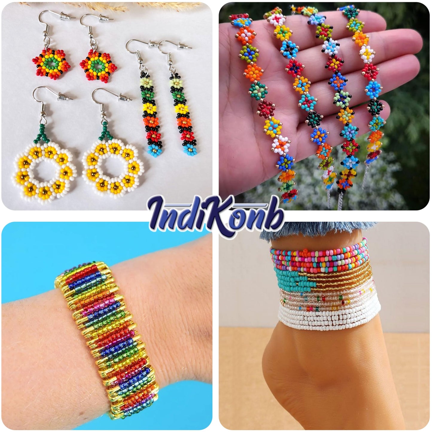 For polished results in beading craft, rainbow and multicolour 3 mm and 3mm beads help complete the design.