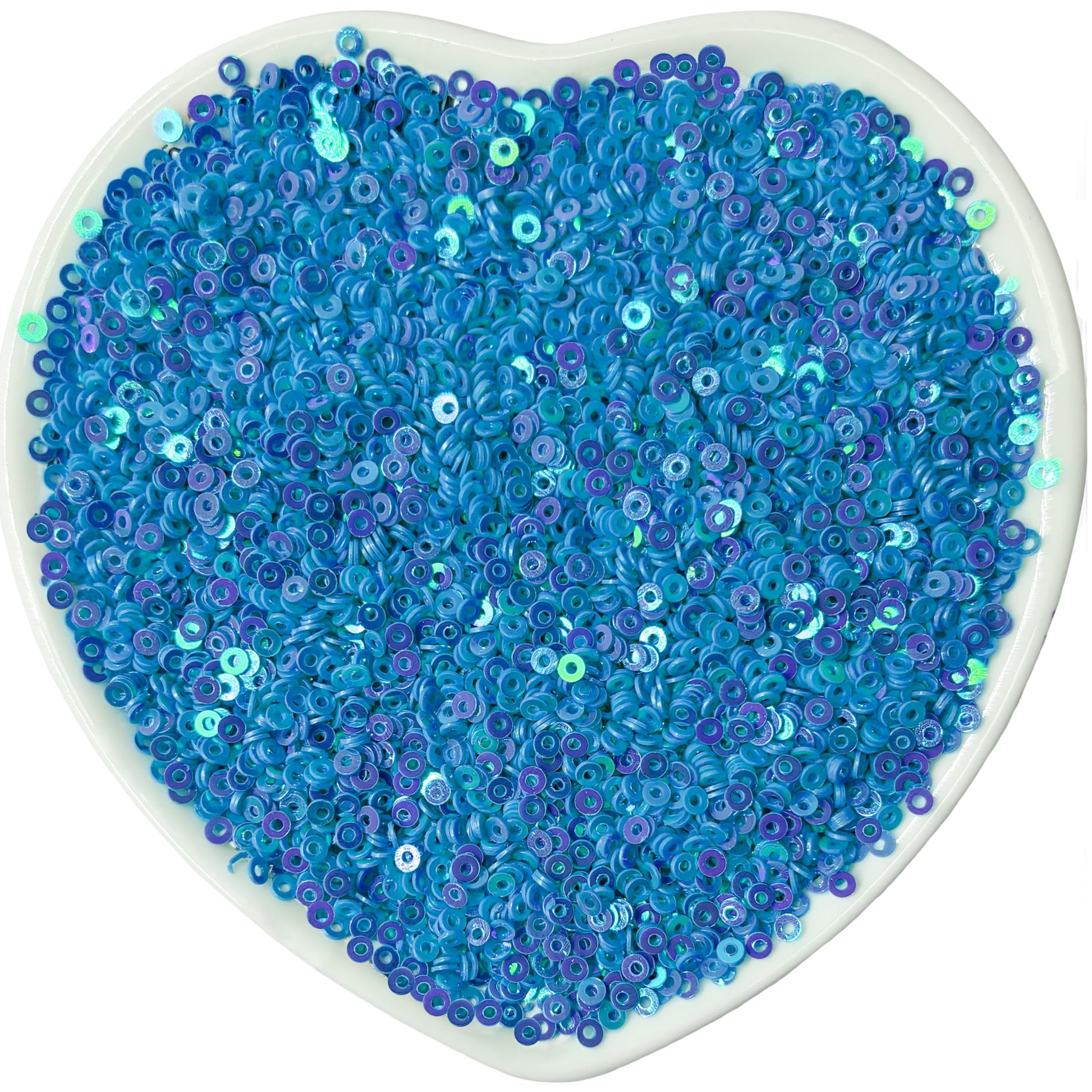 Embroidery Sequins, 2mm Flat Round Sitara, Shimmering Chumki BLUE product image