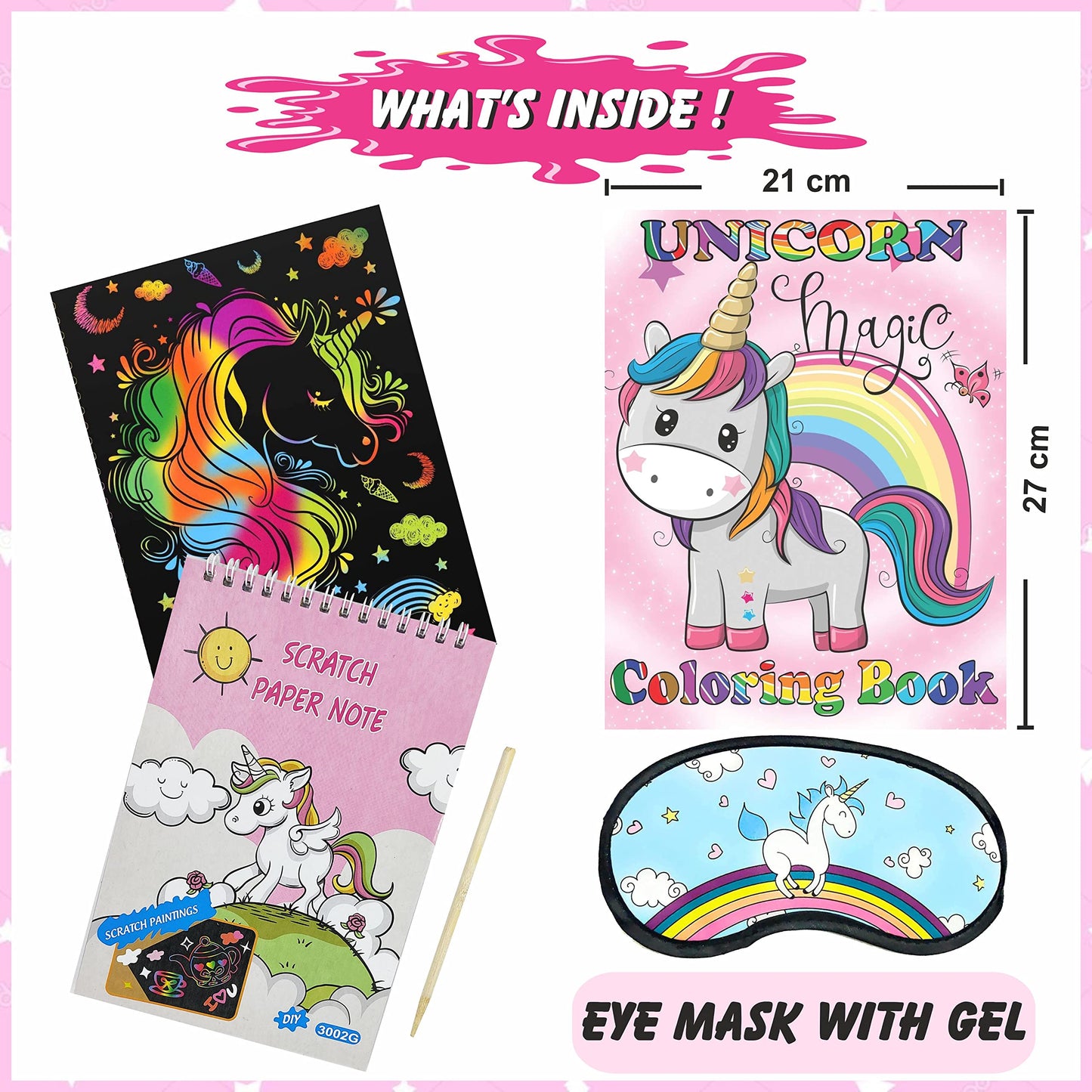 A colourful activity base to handmade projects makes 44 pc unicorn art and craft kit suitable for DIY craft projects and school projects.