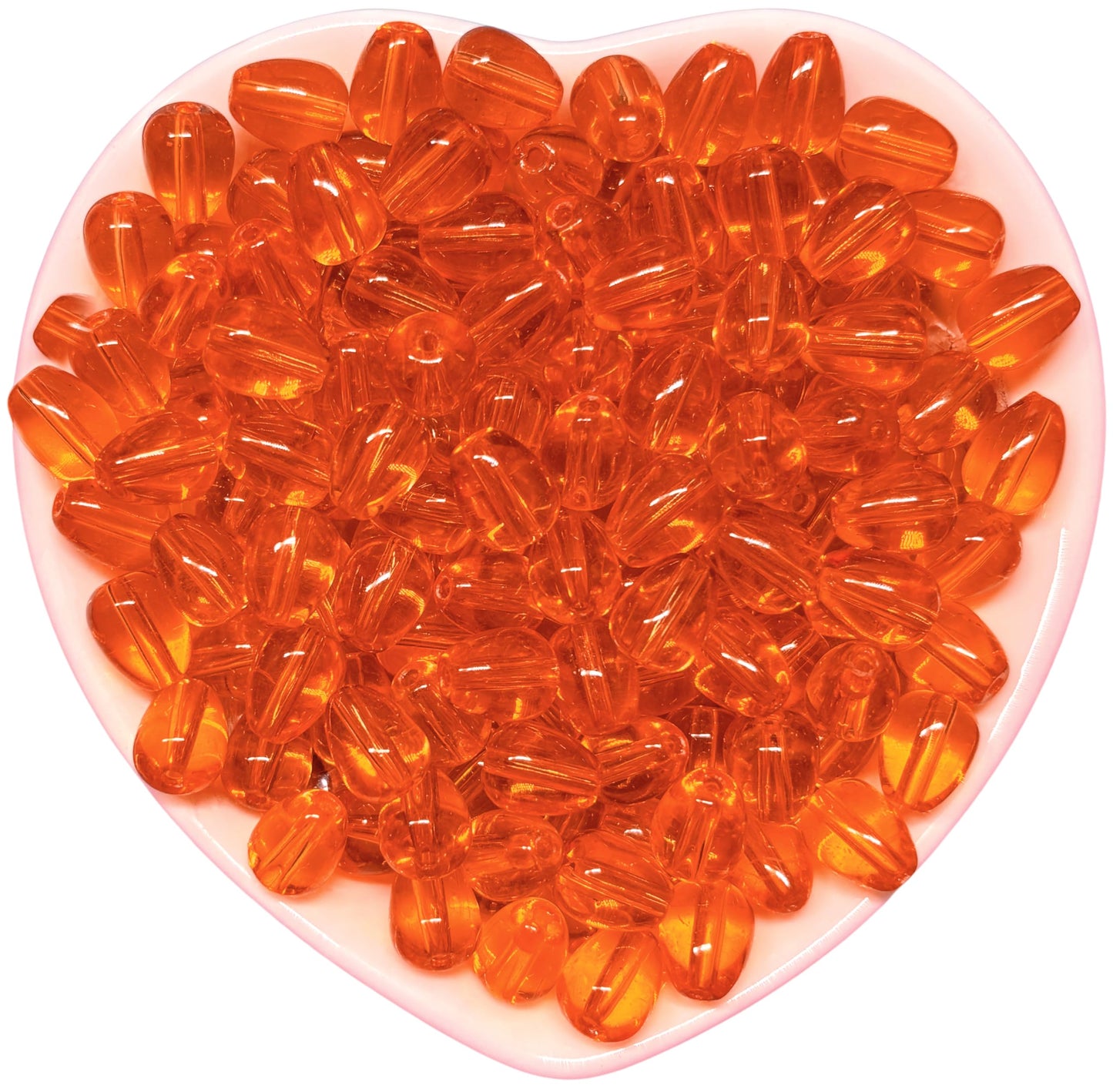 Give handmade accessories a neat dangling shape using 10x6mm dark orange teardrop glass beads.