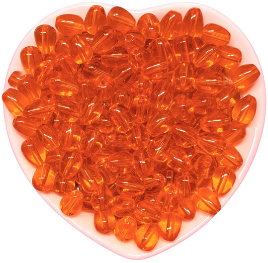 Give handmade accessories a neat dangling shape using 10x6mm dark orange teardrop glass beads.