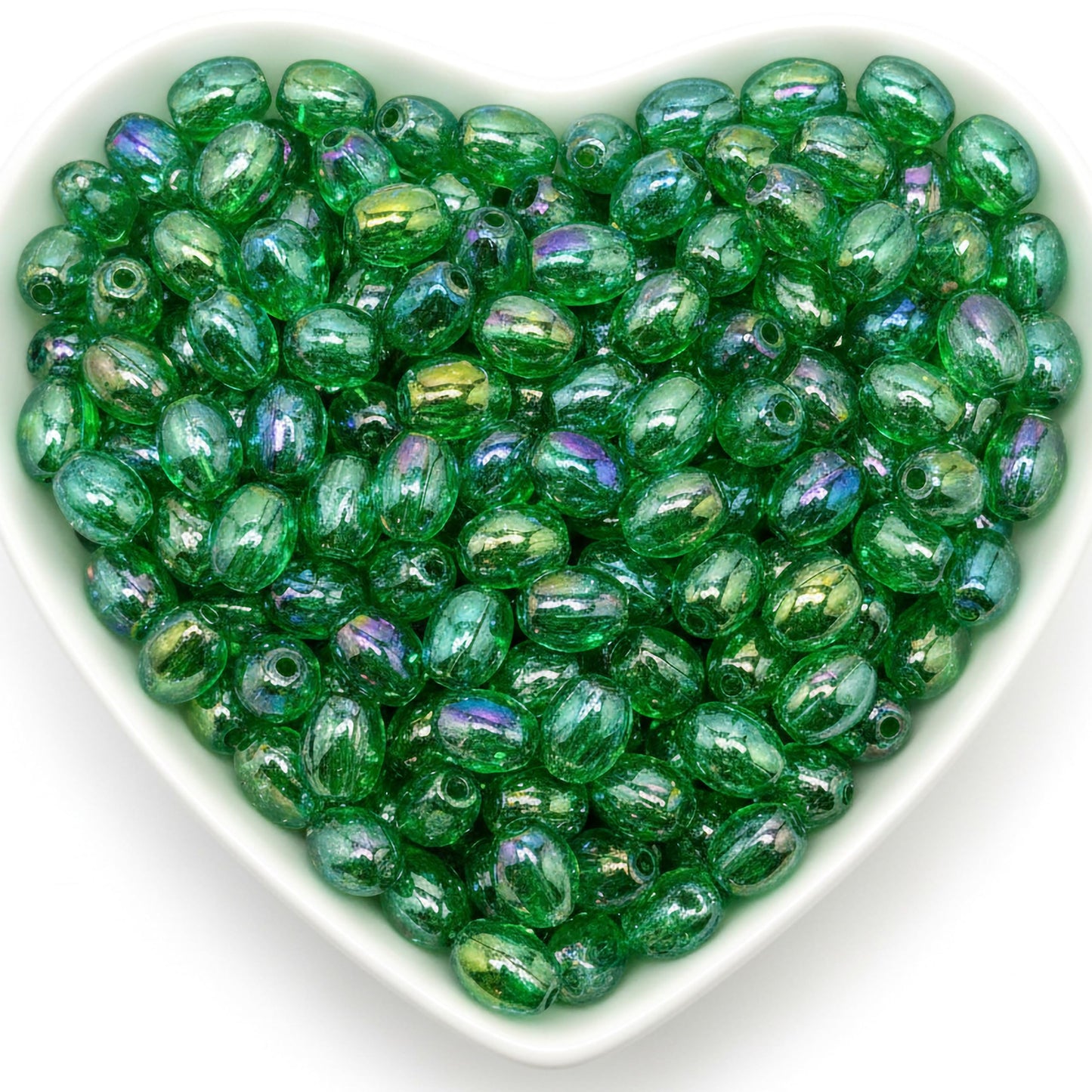Glossy Rainbow Crystal Acrylic Beads for Jewelry Making Green product image