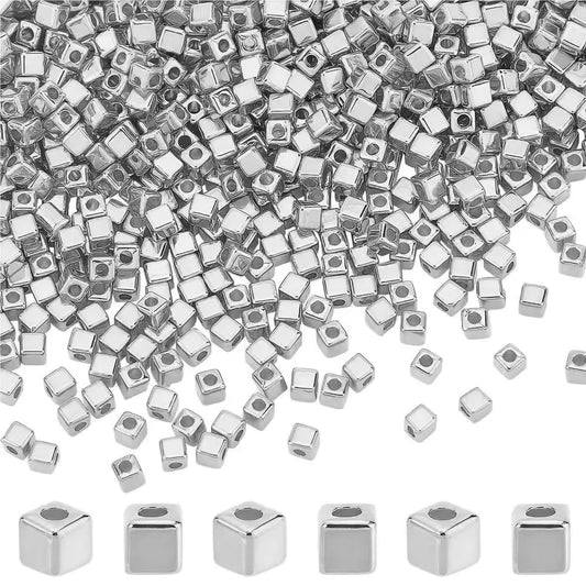With cube silver and gold plastic and acrylic beads, bracelet making, necklace making and DIY jewellery projects gets a clean decorative look.