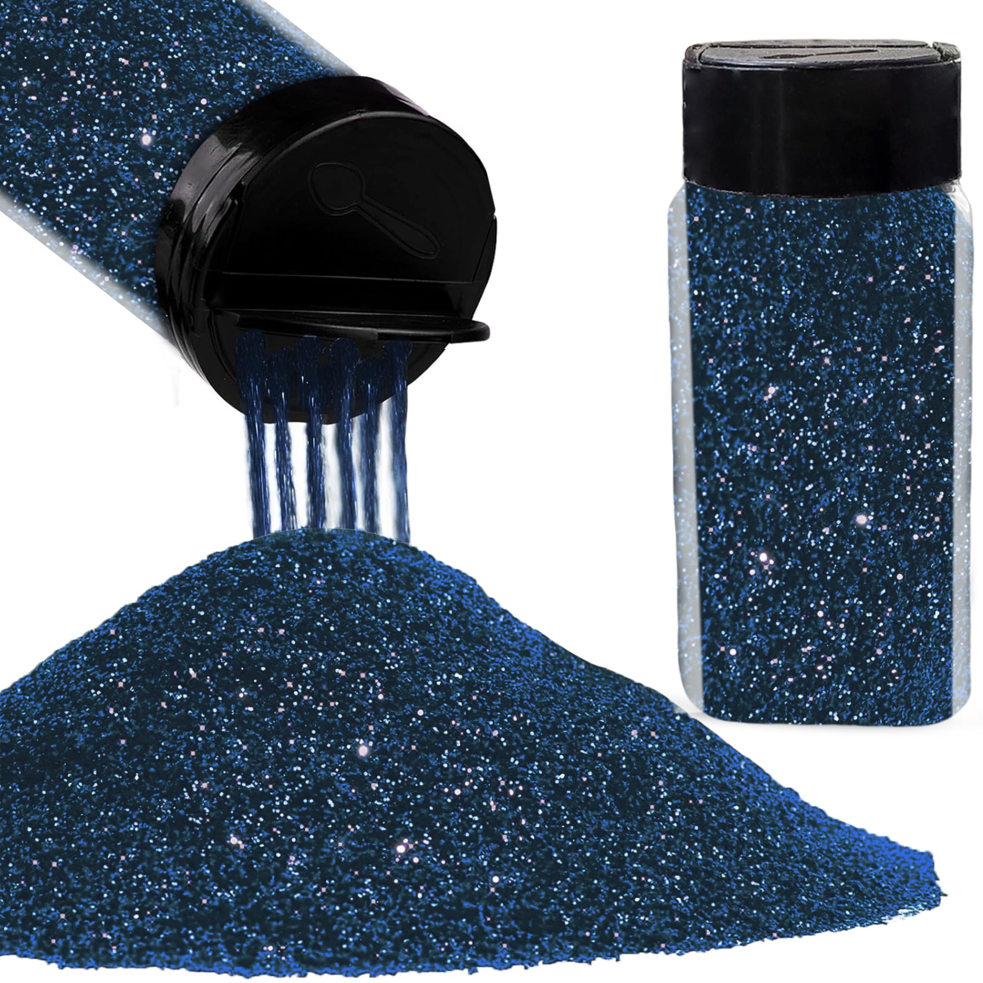 When resin art, card making and scrapbooking needs a sparkling look, blue and multicolour 50g glitter powder works well.