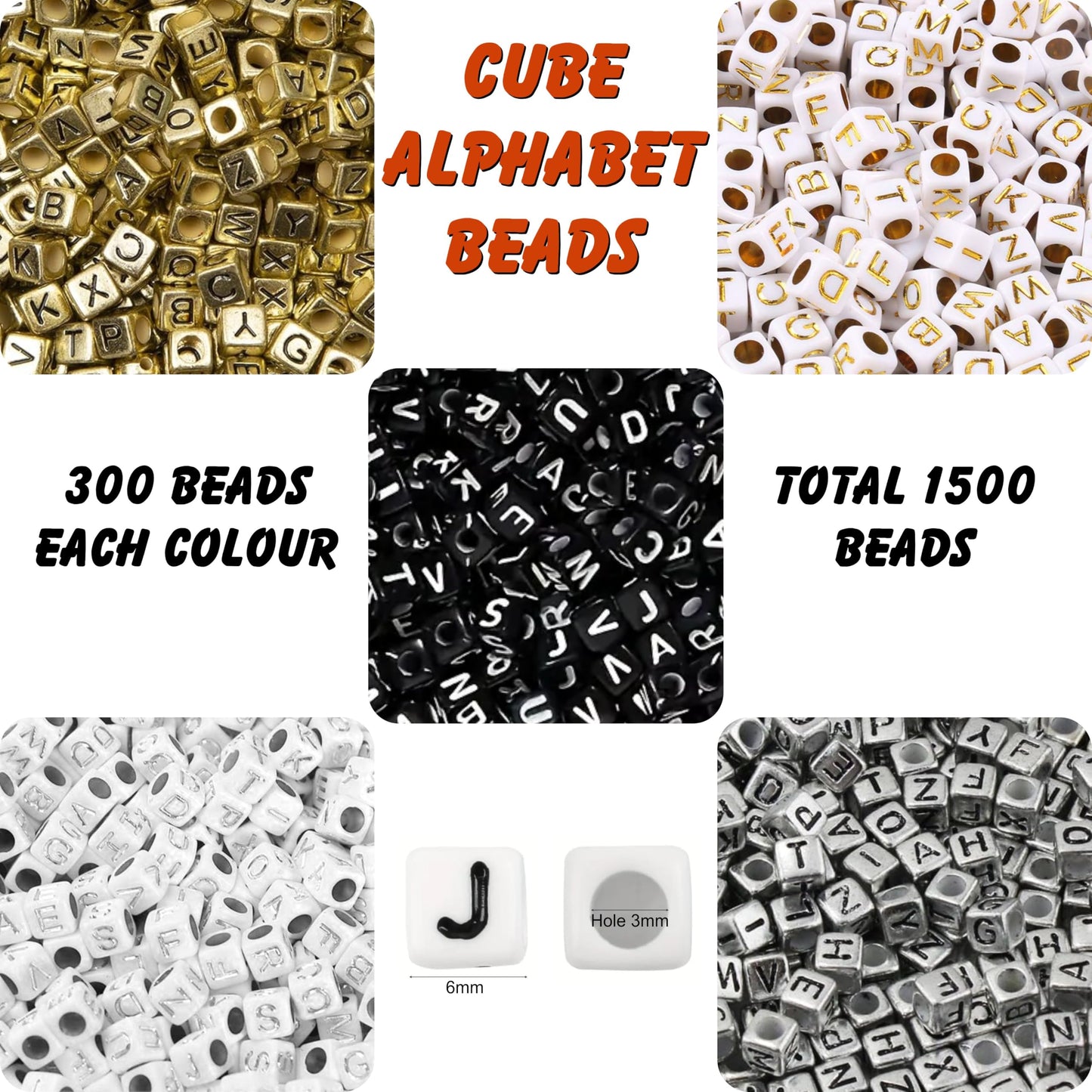 Multicolour and clear 6mm beads help shape a polished result for necklace making and DIY jewellery projects.