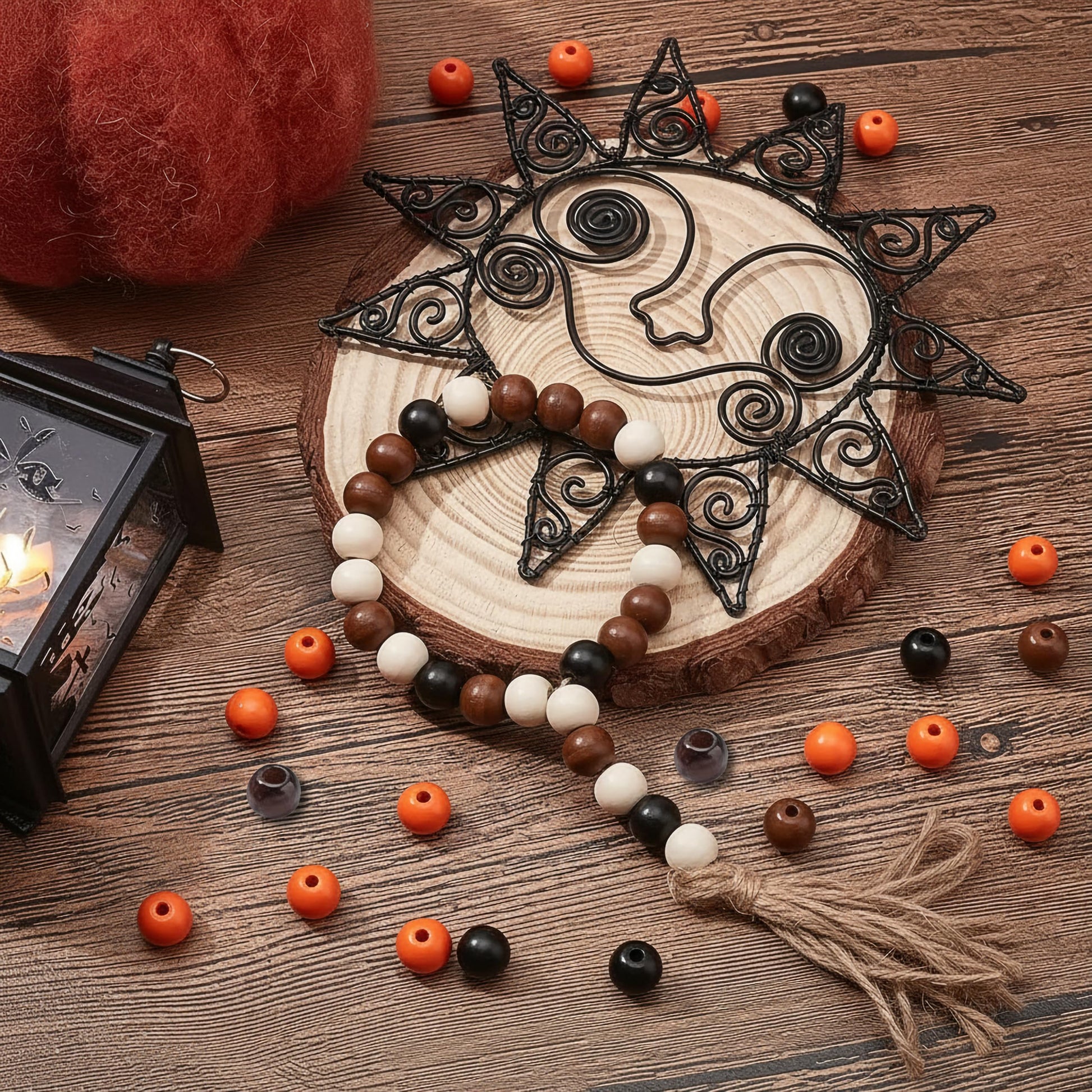 Round Wooden Beads for Jewelry Making & Craft, Assorted Multicolor image 5