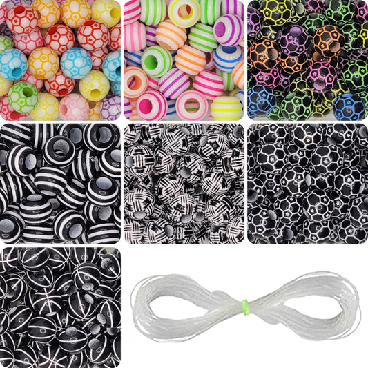 To add a clean decorative look, place 10mm and 6mm acrylic and plastic beads into bracelet making, necklace making and DIY jewellery projects.