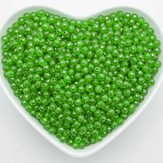 Crystal Rondelle Beads for Jewellery Making, 4mm Tyre Shape GREEN product image
