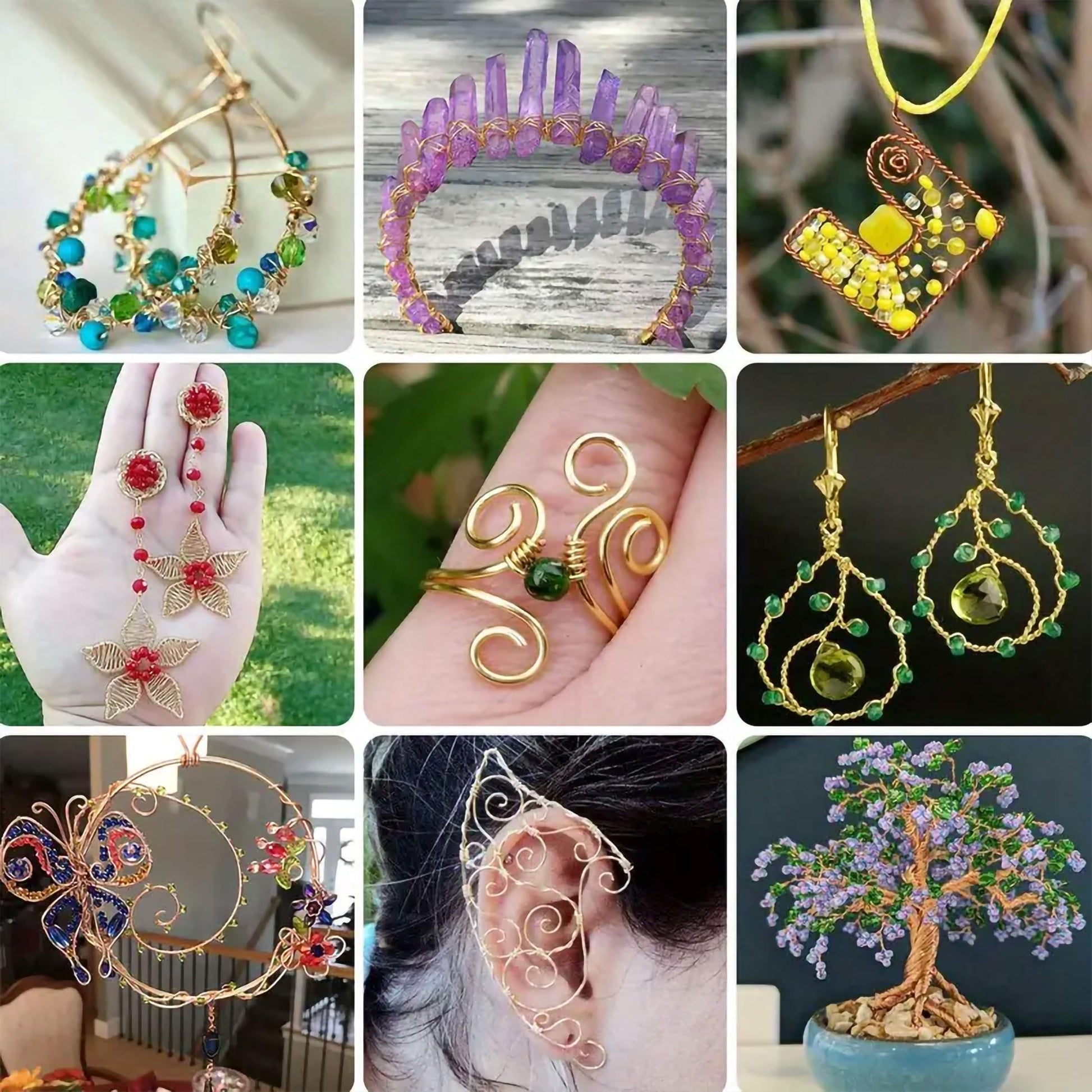 0.5mm Jewelry Wire for Craft & Flower Making, Flexible Metal 2Pcs Gold and Silver image 5