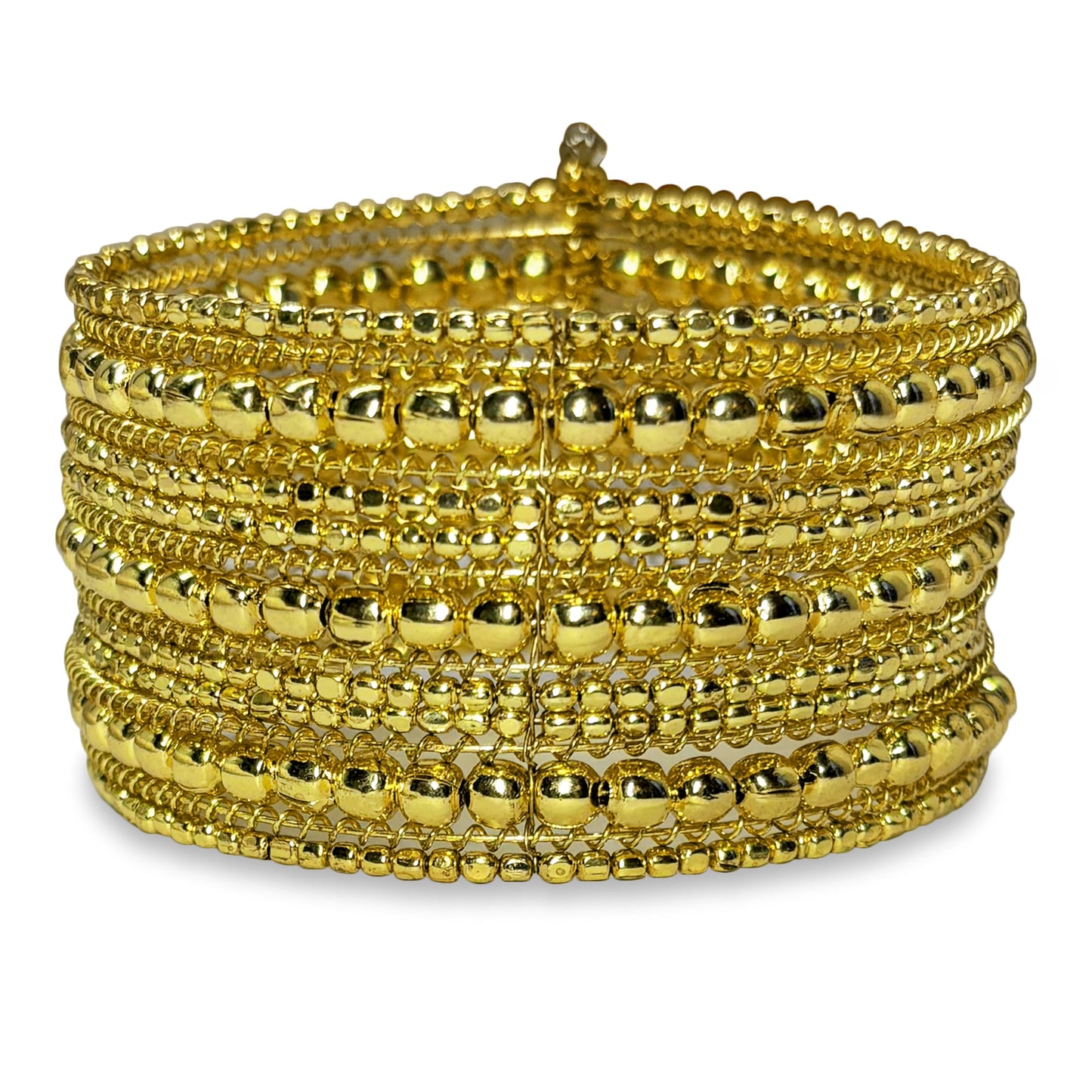 Gold Plated Cuff Bracelet for Women, Chunky Kada Bangle Set GOLDEN product image