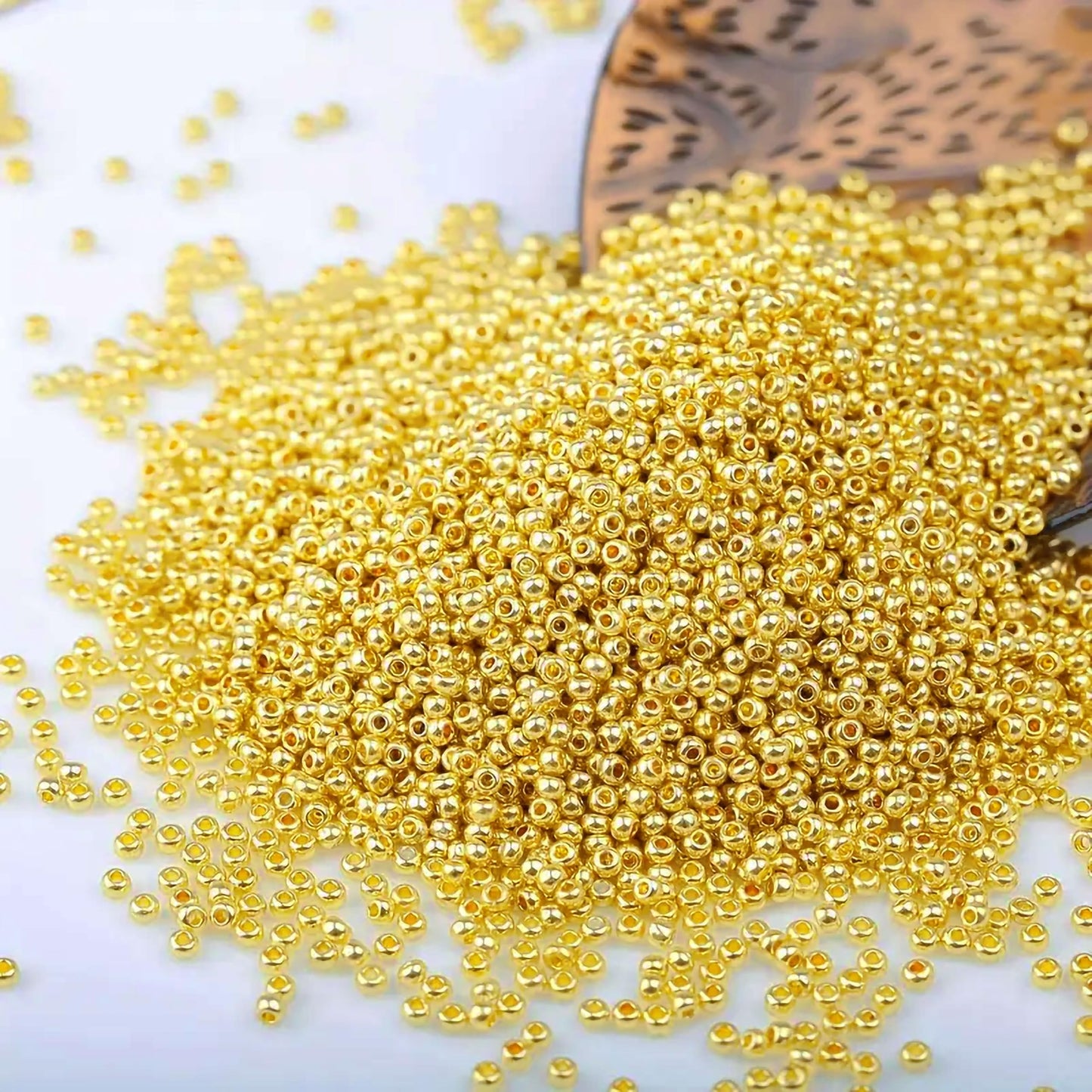 Bracelet making, necklace making and DIY jewellery projects can look sharper with dark yellow 3mm beads.