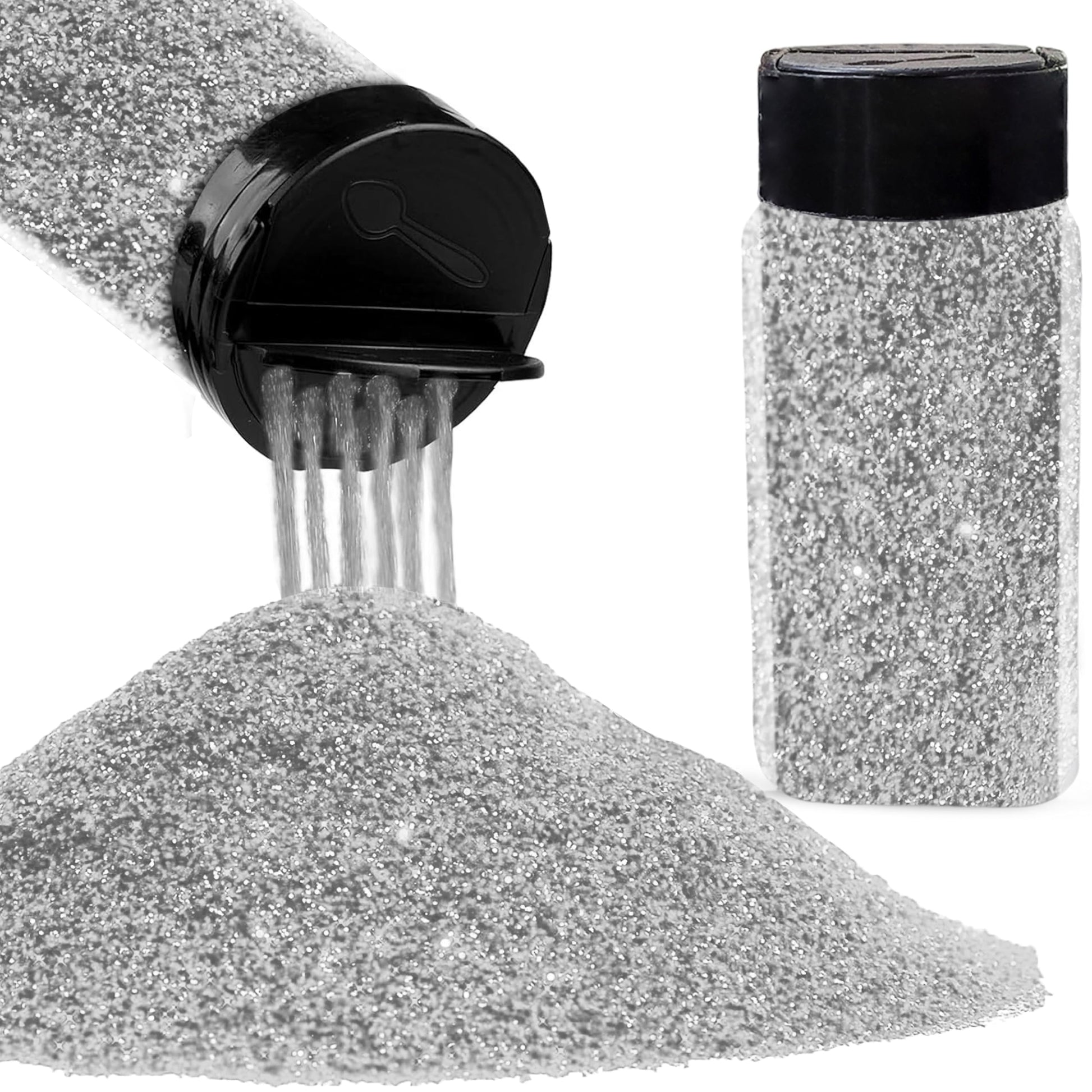 Resin art, card making and scrapbooking can look sharper with silver and multicolour 50g glitter powder.