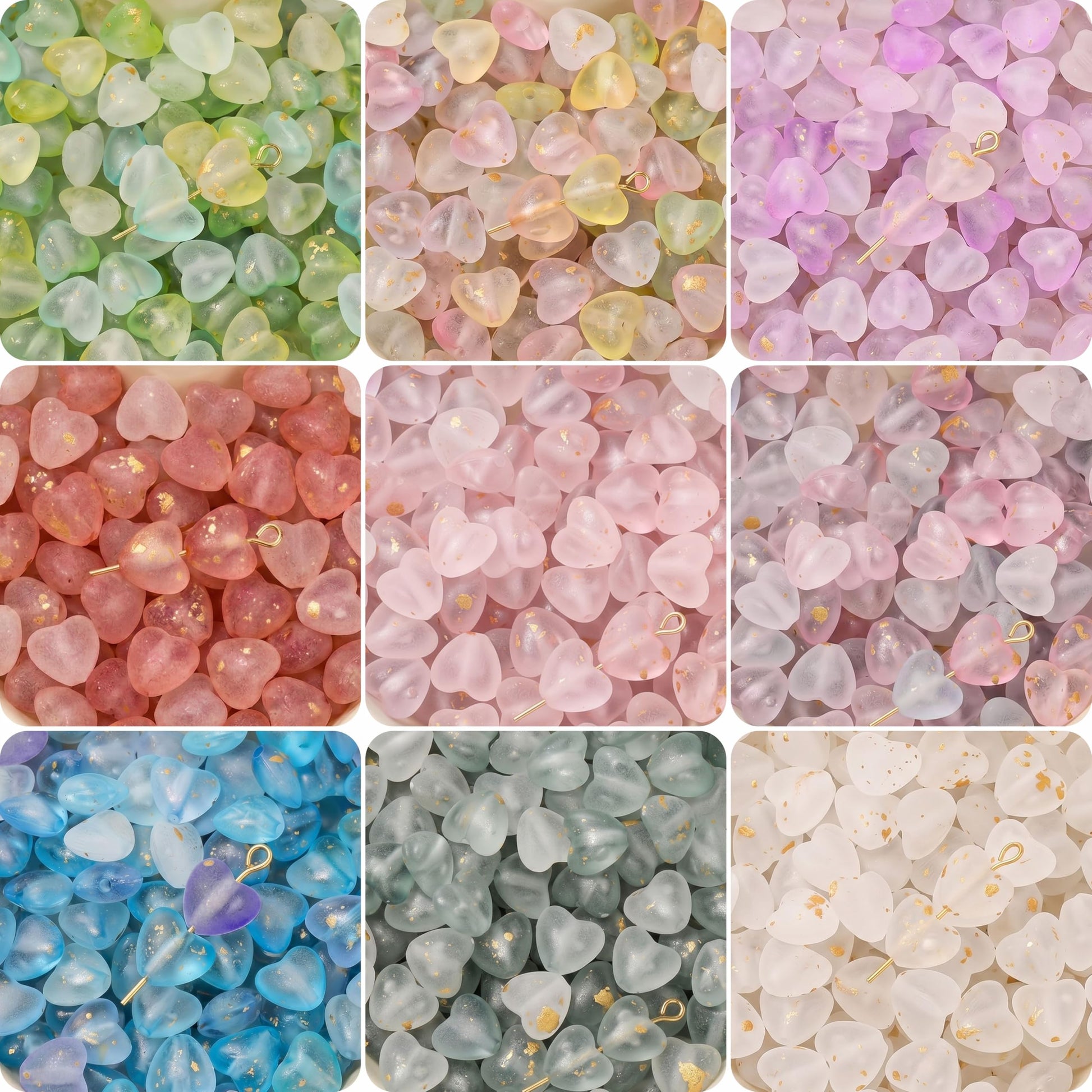 These soft foil phone charm beads bring sweet handmade style to bracelet making and phone charm craft.