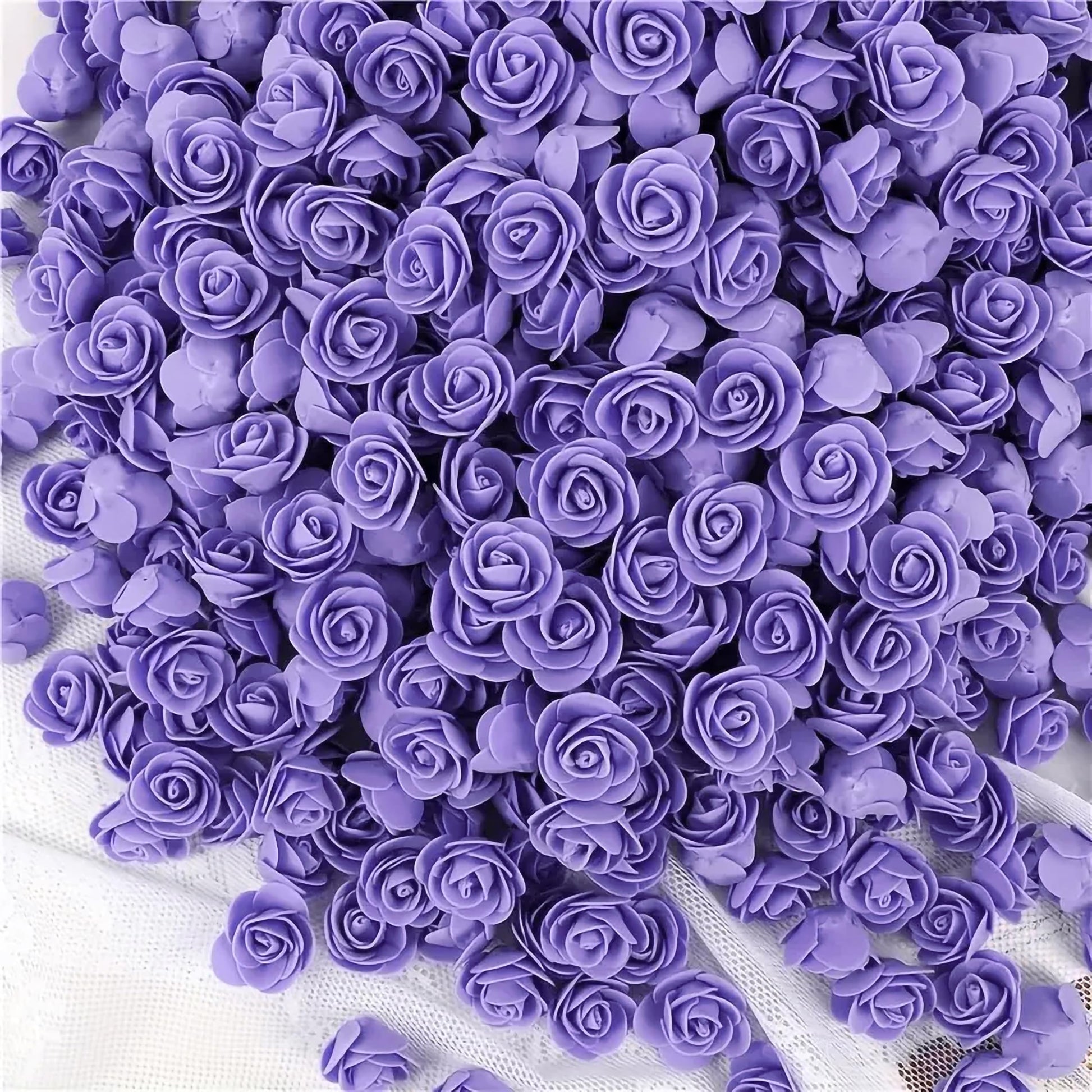 Purple 50 Pcs Artificial Foam Rose Flowers. Main product image showing the full product layout.