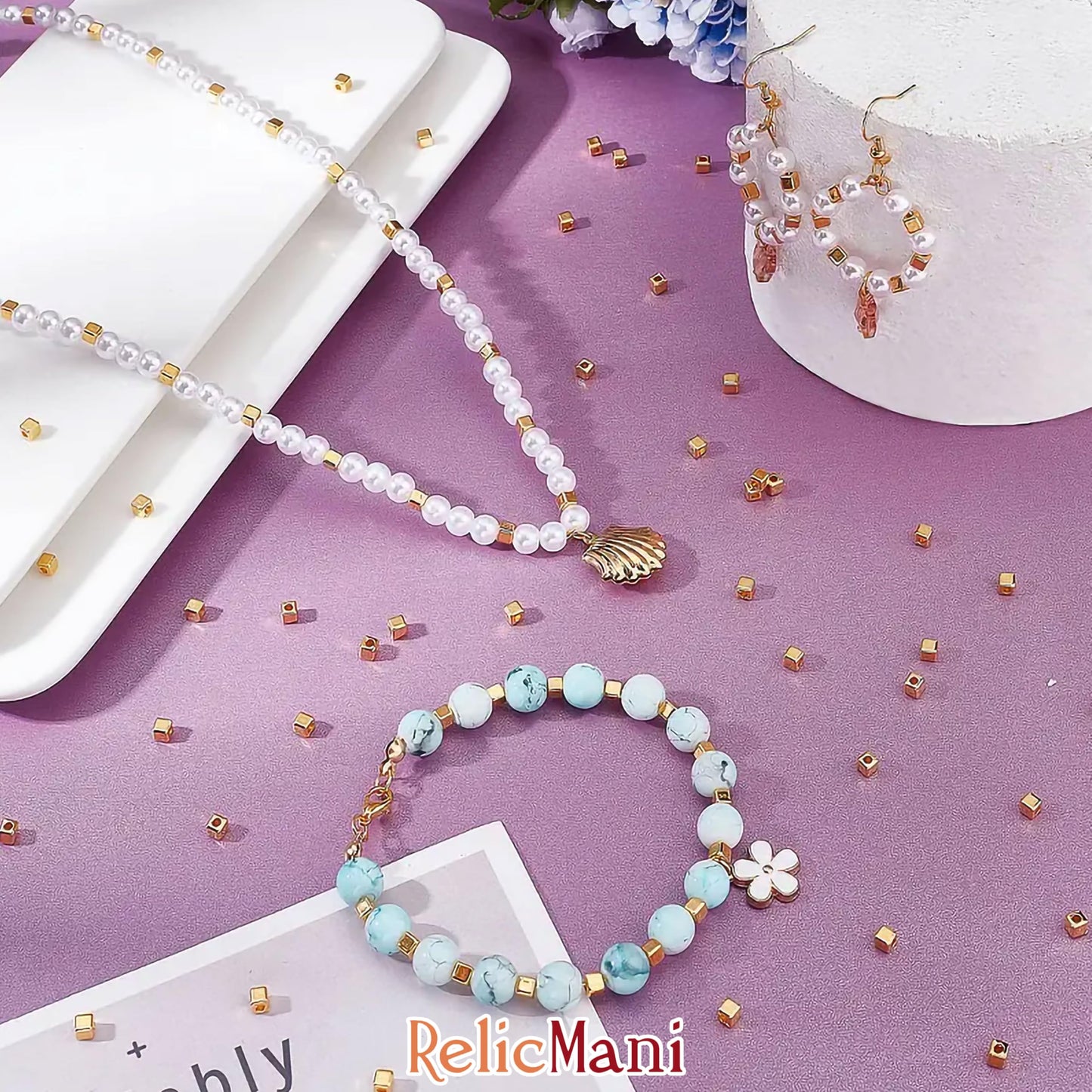 Gold and silver 4mm,6mm beads offer projects a neat clean decorative finish for handmade accessories and bracelet making.
