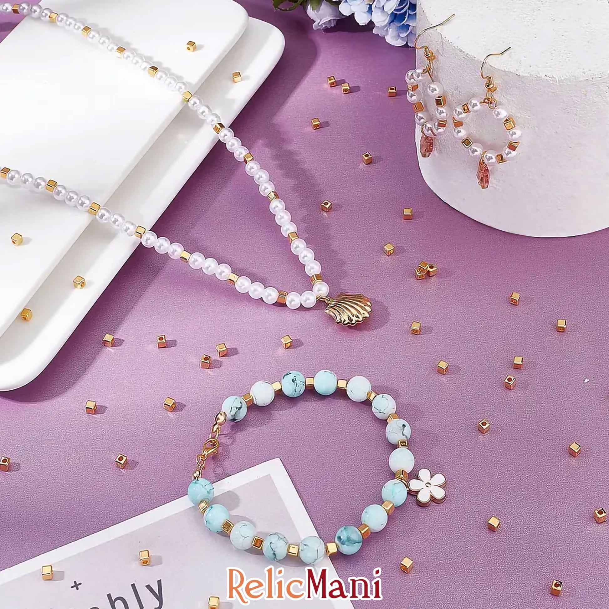 Gold and silver 4mm,6mm beads offer projects a neat clean decorative finish for handmade accessories and bracelet making.