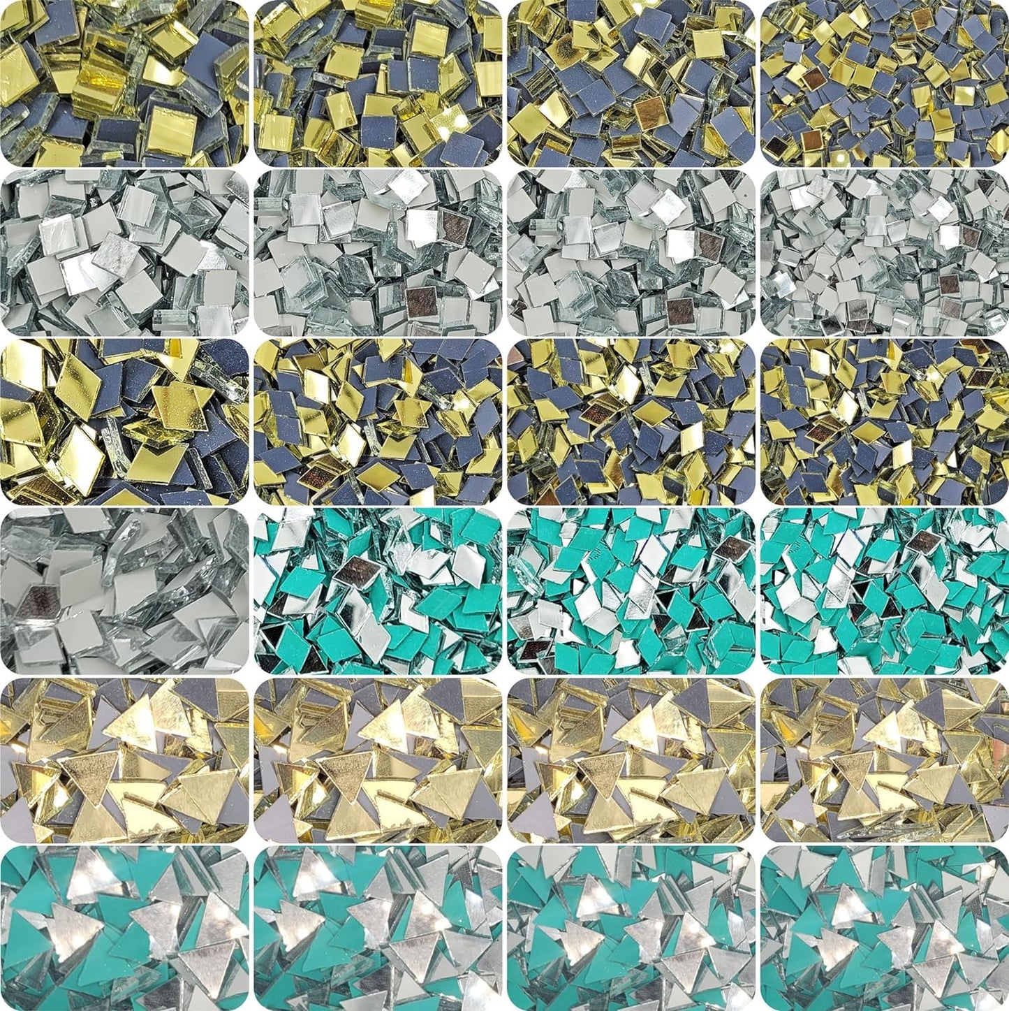 For neat results in mandala craft, gold and silver glass and mirror Lippan art glass pieces are a useful detail.