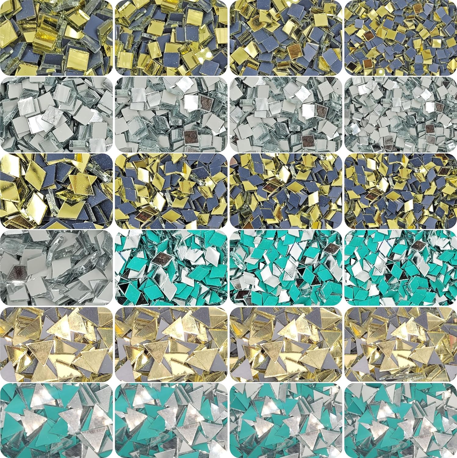 For neat results in mandala craft, gold and silver glass and mirror Lippan art glass pieces are a useful detail.