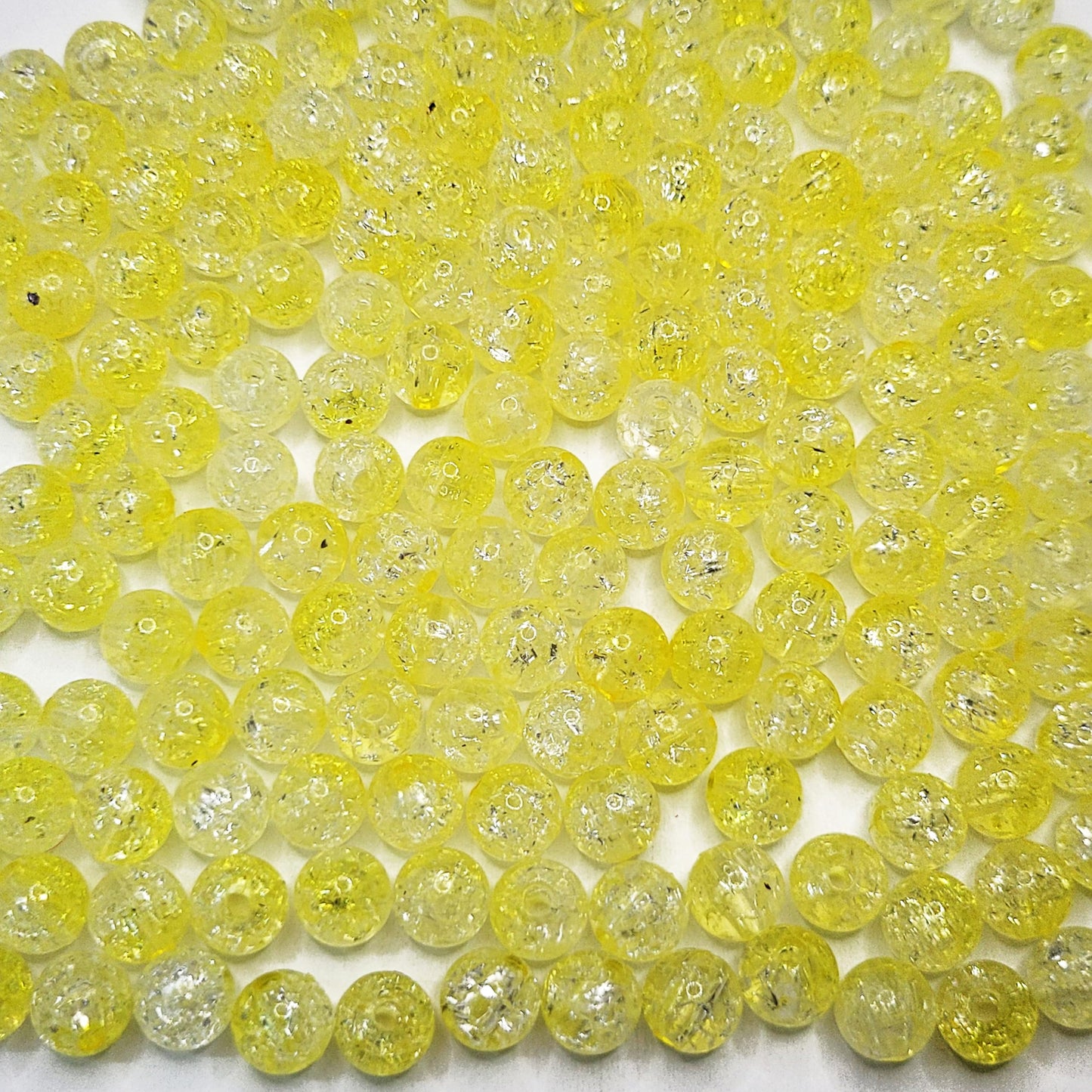 Yellow 8mm Crackle Dual Shade Craft Supplies for Bracelet and. Main product image showing the bracelet design and overall finish.