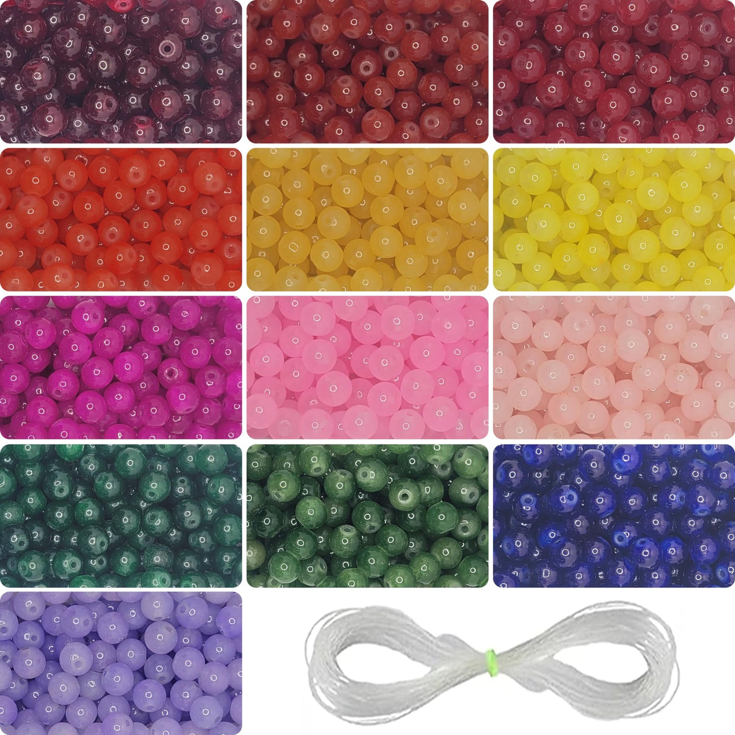 Bracelet making, necklace making and DIY jewellery projects can look sharper with multicolour - plain and pearl 8mm beads.