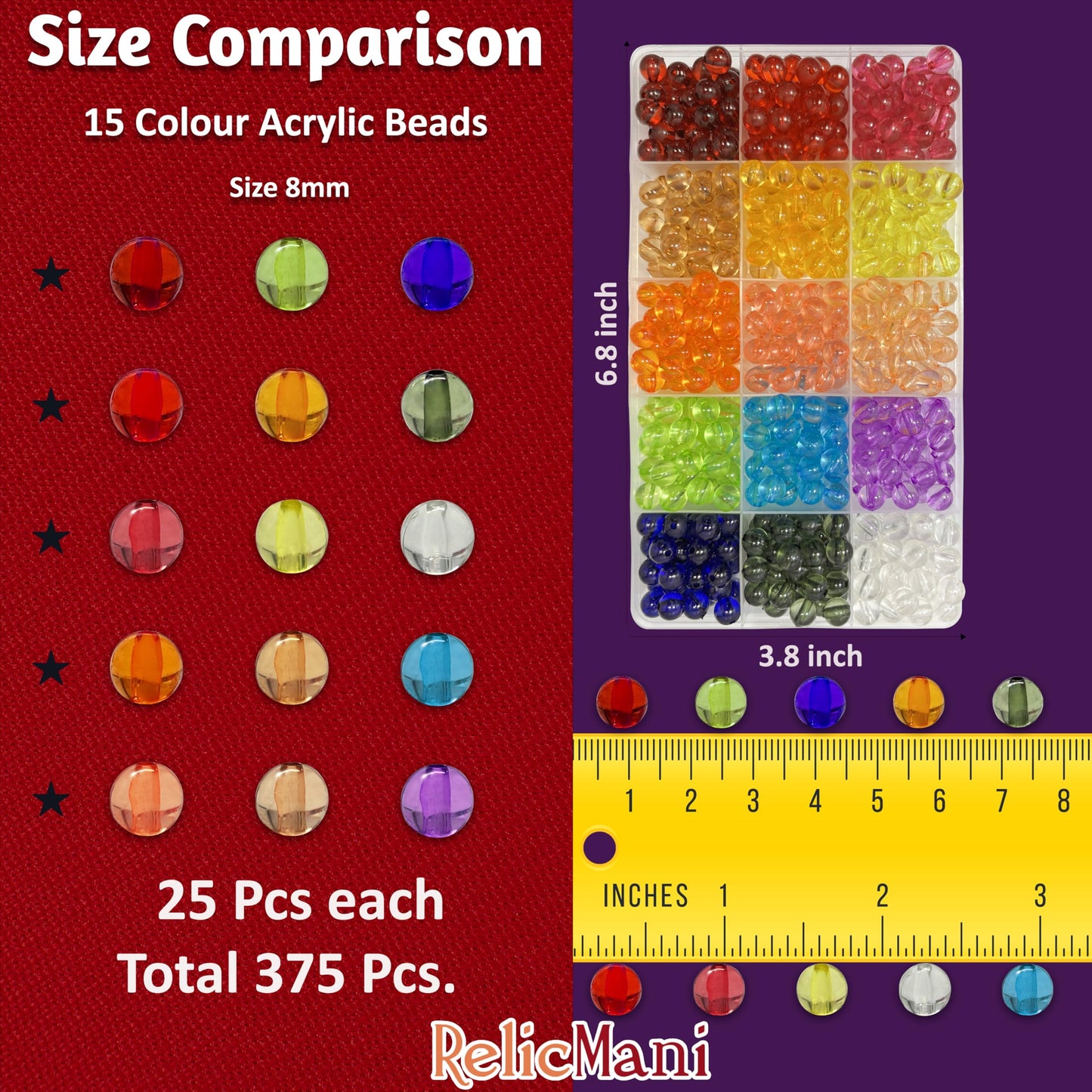 8mm Transparent Acrylic Rainbow Beads for Jewelry Making Multicolour 02 image 2