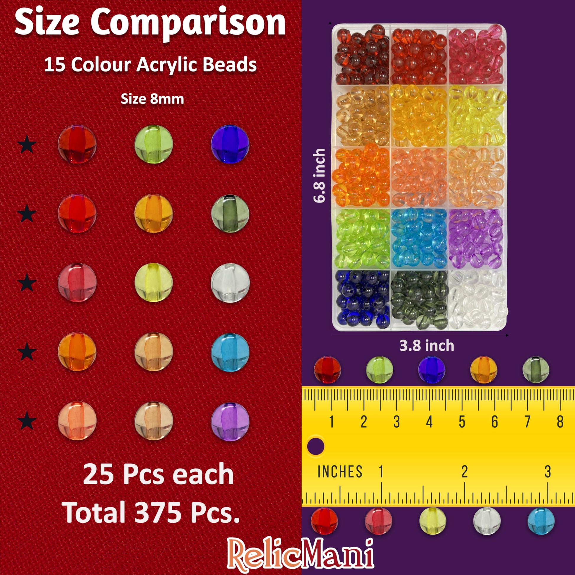 8mm Transparent Acrylic Rainbow Beads for Jewelry Making Multicolour 02 image 2