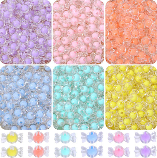 Candy beads and multicolour plastic and acrylic beads offer a clean decorative look for bracelet making, necklace making and DIY jewellery projects.