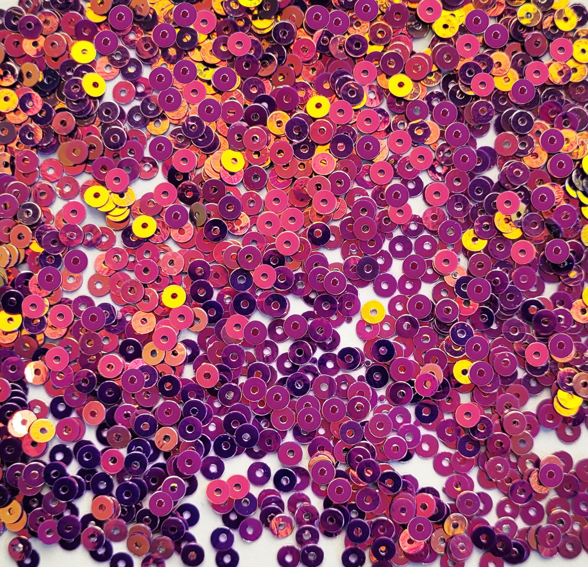 Violet Red Shiny Sequins Round Shape. Main product image showing the full assortment for jewelry making and craft work.