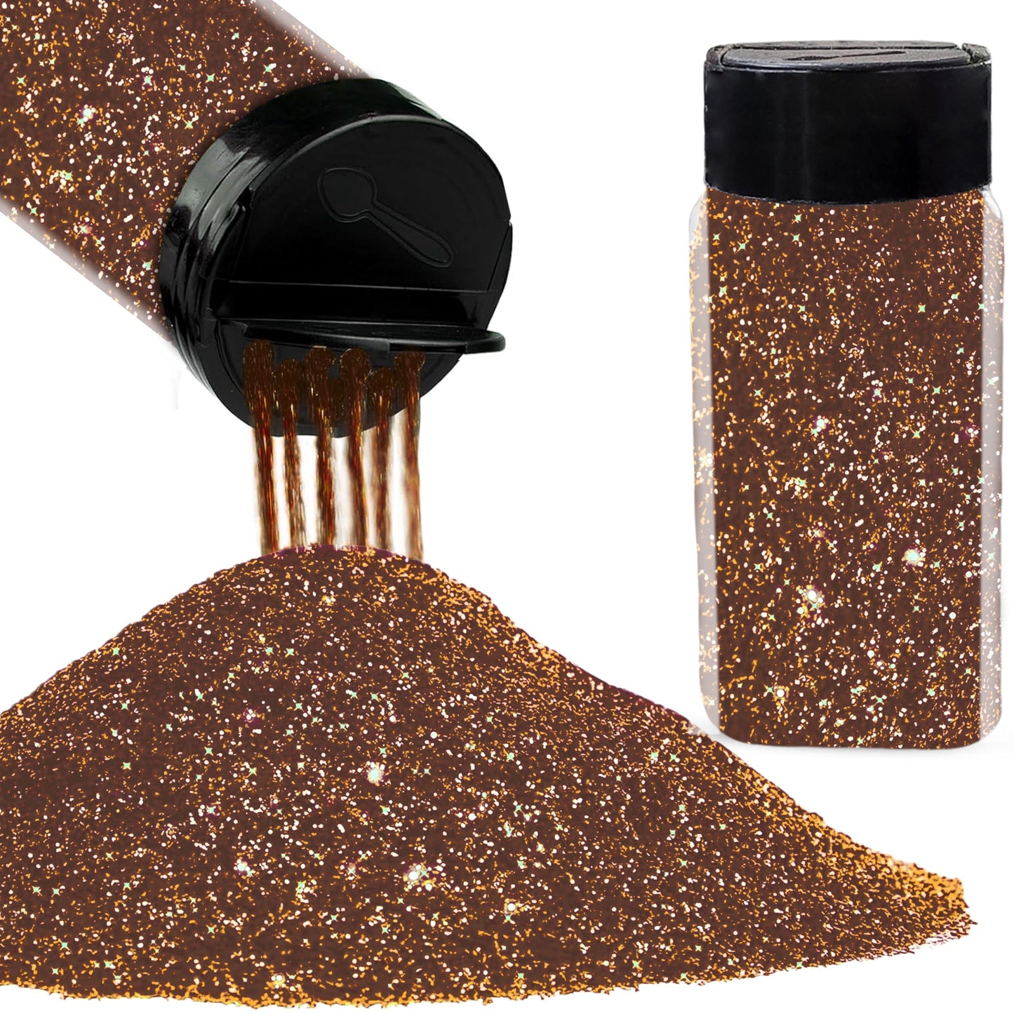 Brown and multicolour 50g glitter powder adds useful detail to resin art, card making and scrapbooking.