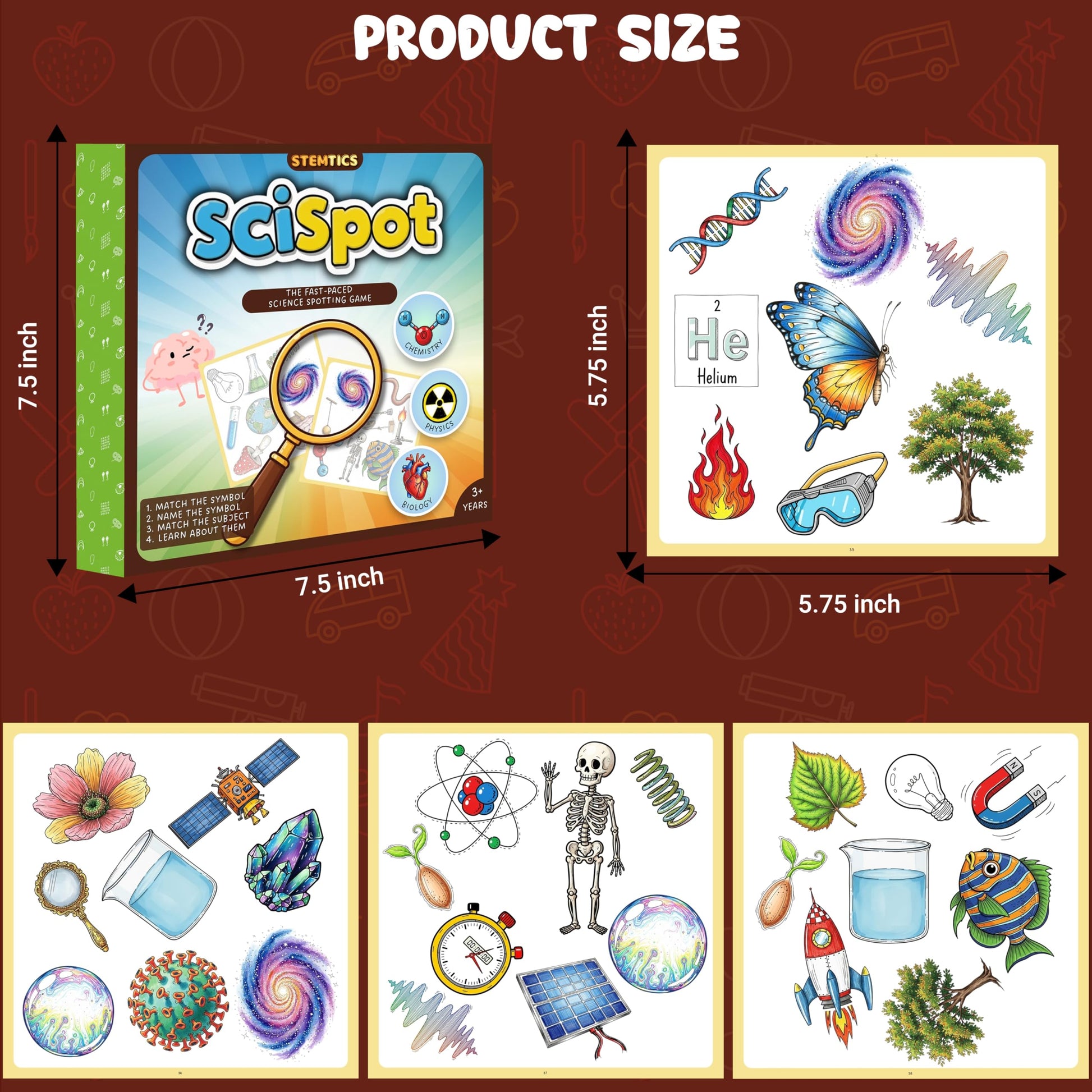 Multicolor Scispot Flash Cards for Kids Paper. Packaging and contents image showing the full item set.